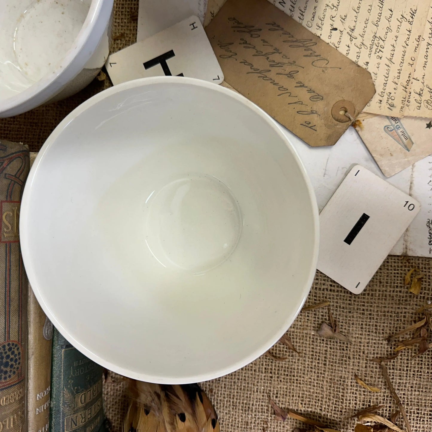 White Ironstone Pudding Dishes Bowls - The Blind Mole