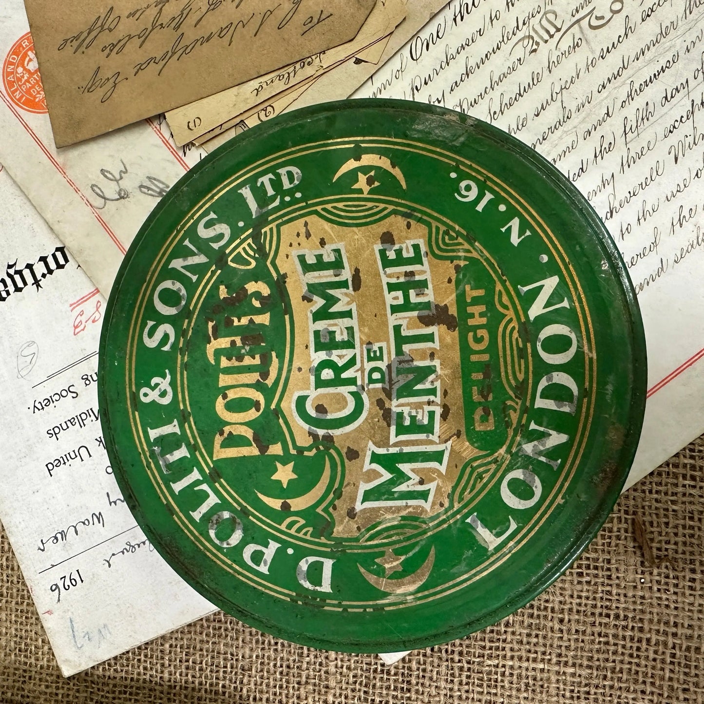 Green Vintage Turkish Delight Tin - The Blind Mole