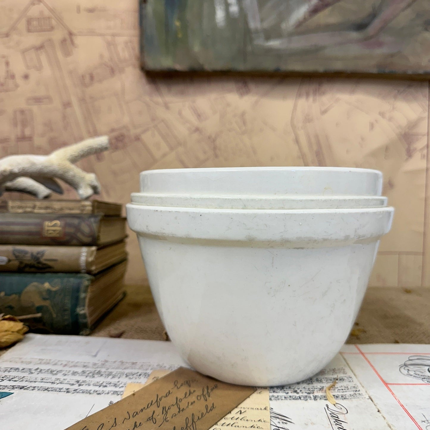 White Ironstone Pudding Bowls - The Blind Mole