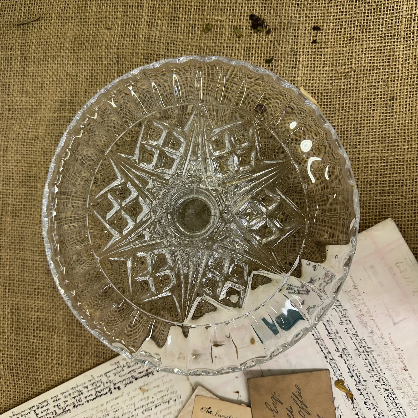 Low Pressed Glass Cake Stand - The Blind Mole