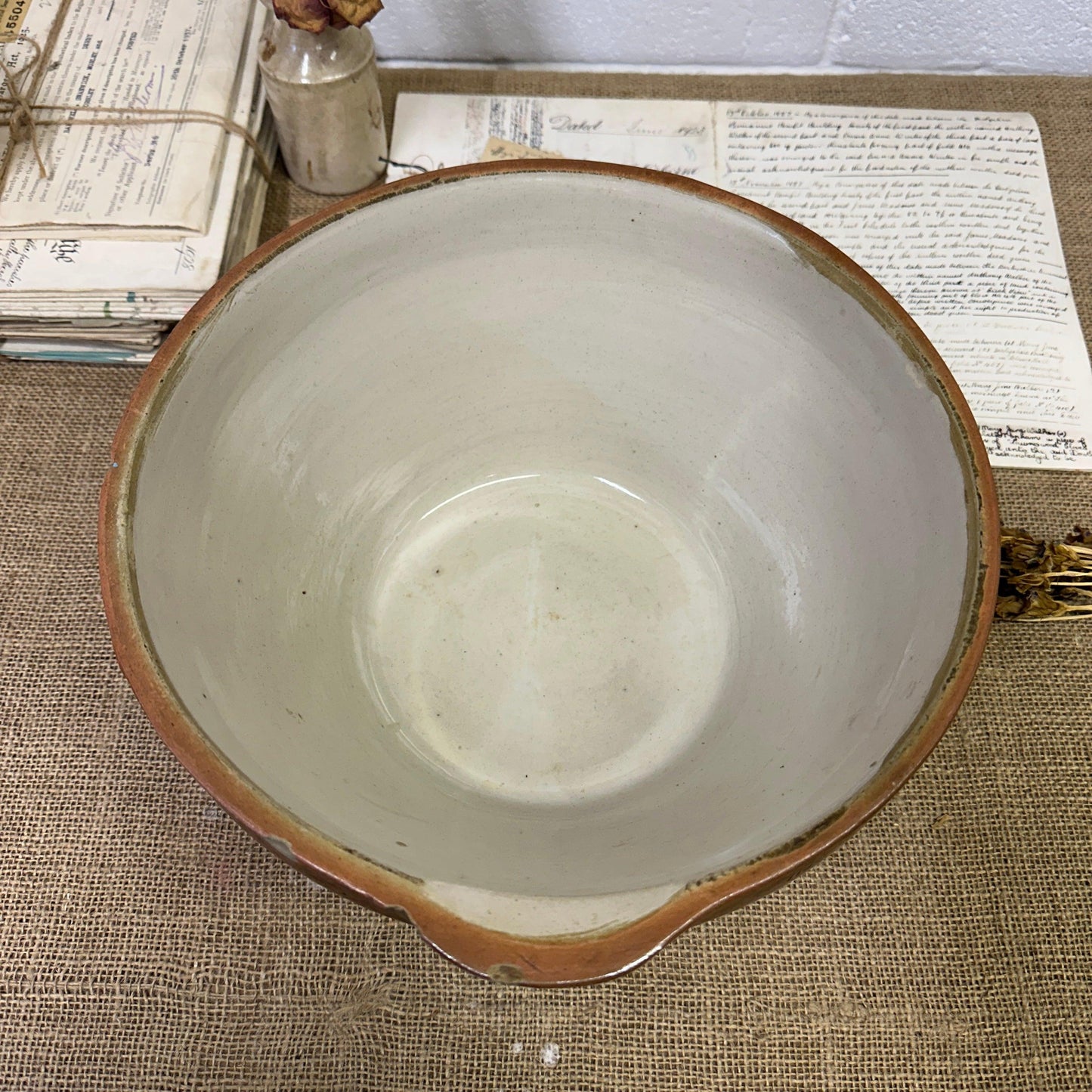 Antique French Tian Mixing Bowl Spouted - The Blind Mole