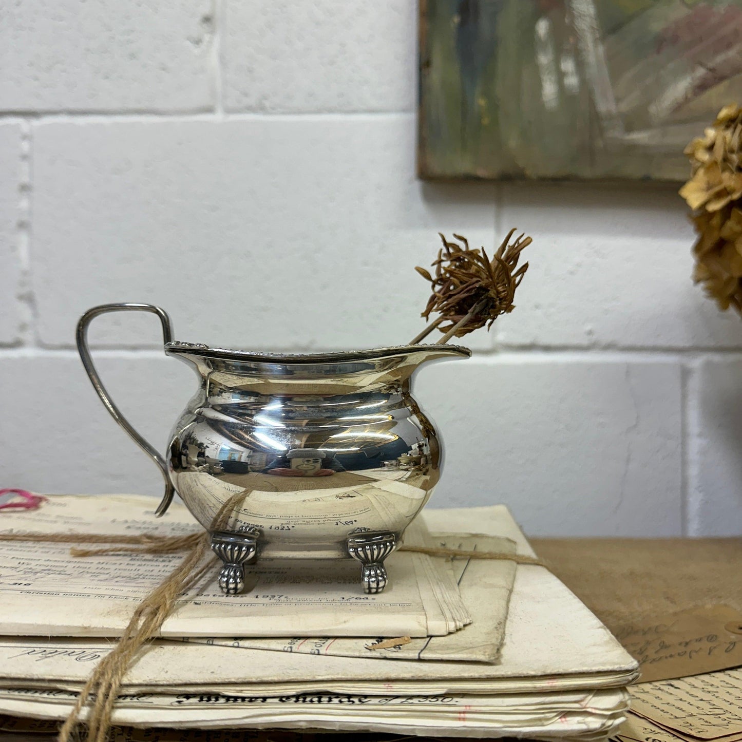 Georgian Style Silver Claw Foot Cream Jug - The Blind Mole