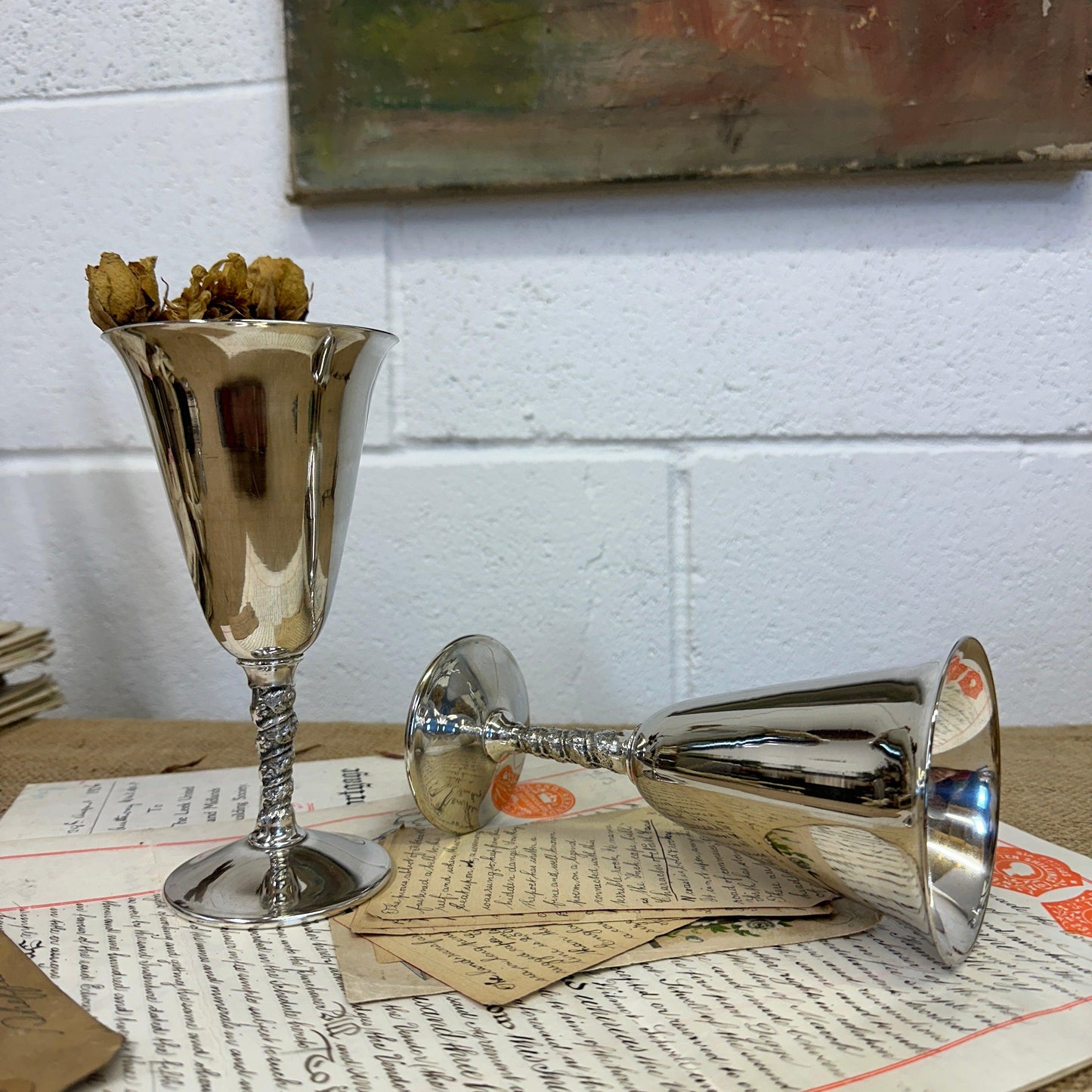 Mid-Century Silver Plated Goblets - The Blind Mole