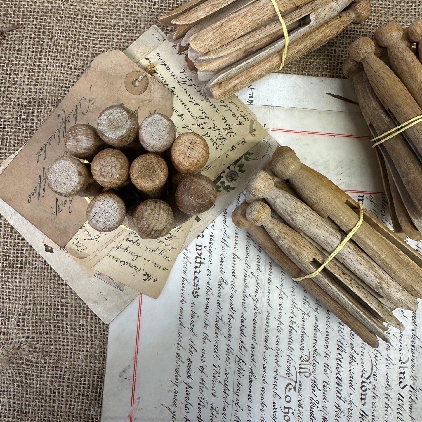 Wooden Vintage Dolly Pegs - The Blind Mole