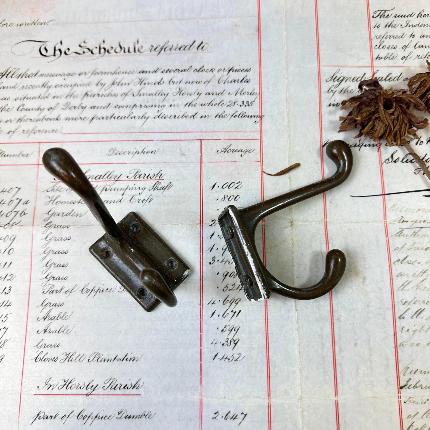 Pair Vintage Coat Hooks - The Blind Mole