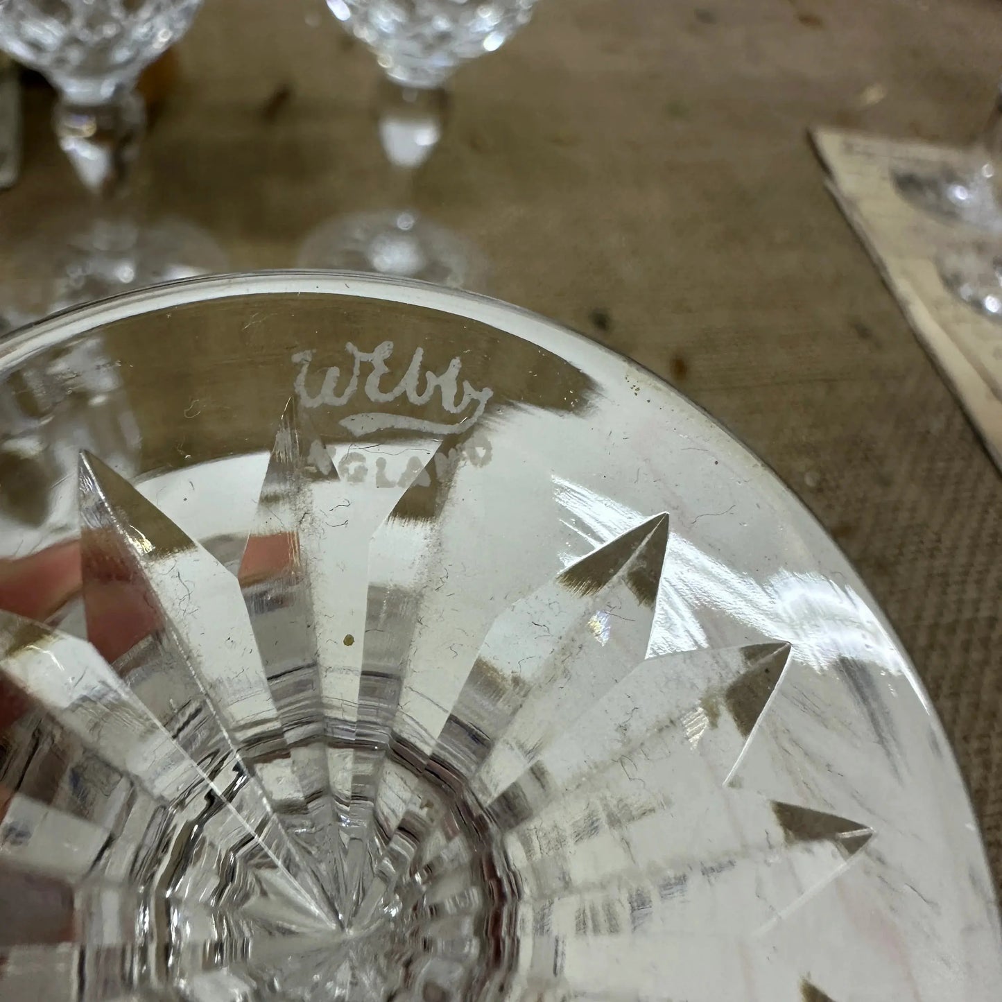 Five Vintage Wine Glasses Pattern B - The Blind Mole