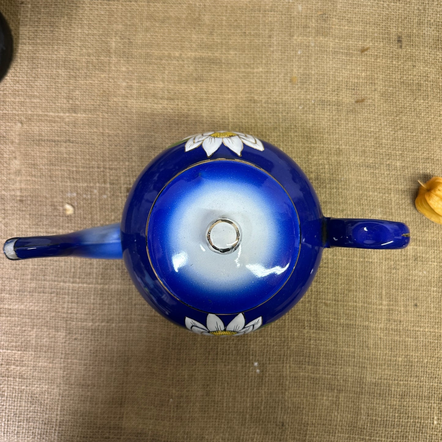 Lotus Flower Enamel Teapot