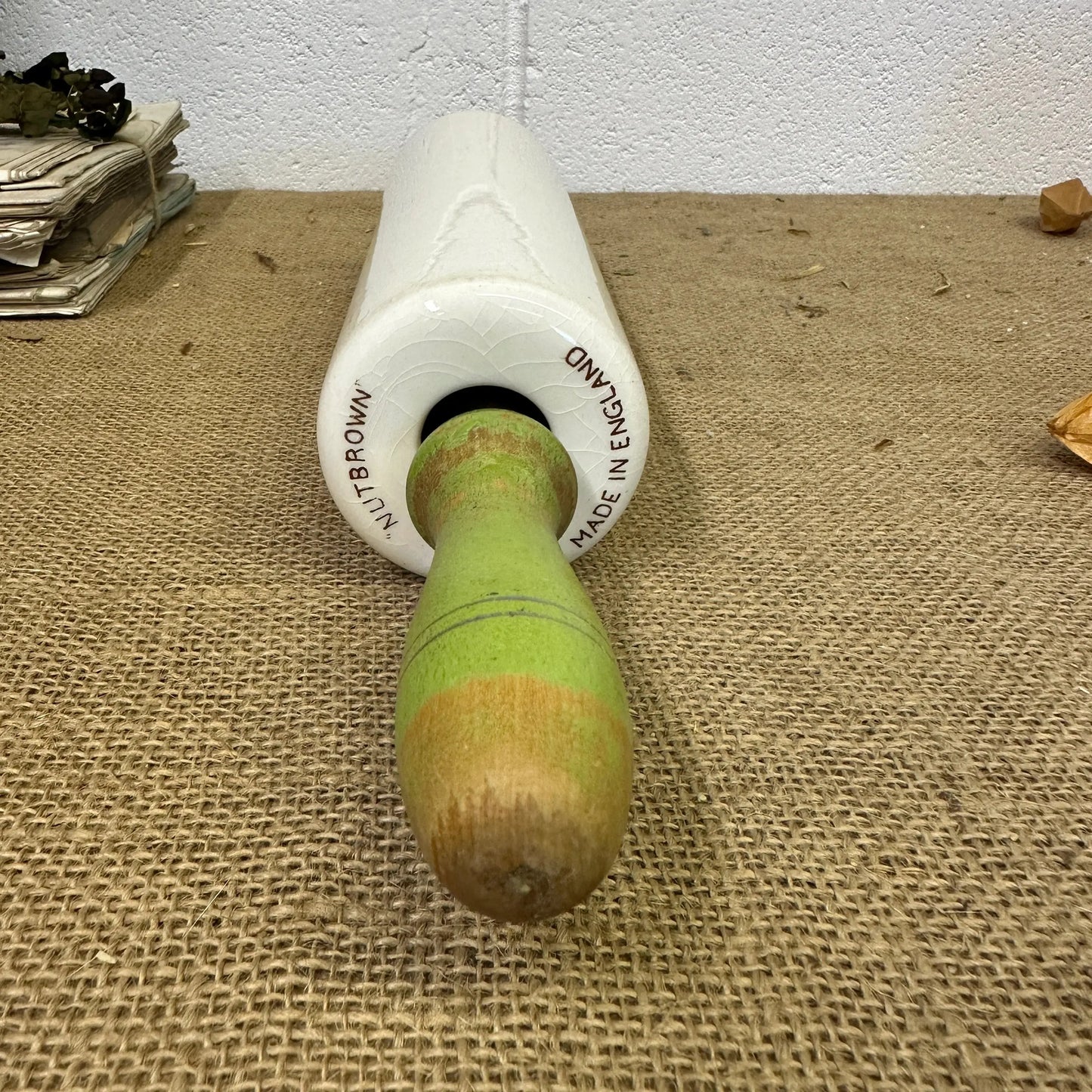 Nutbrown Pottery Green Rolling Pin - The Blind Mole
