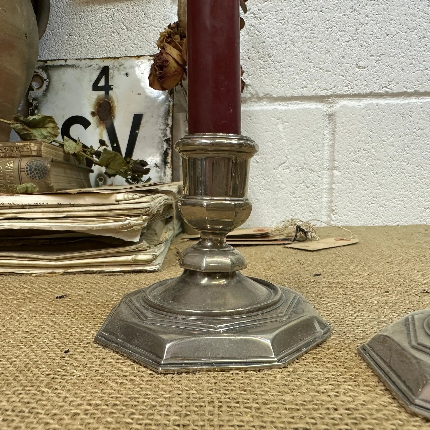 Beautiful Pair of Silver Plated Candlesticks - The Blind Mole