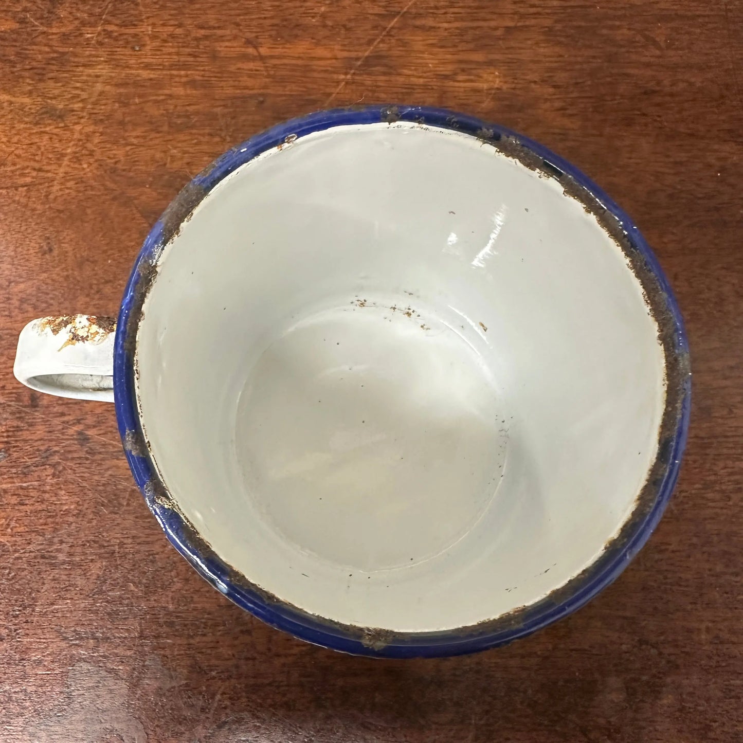 Enamel Vintage White Mug The Blind Mole