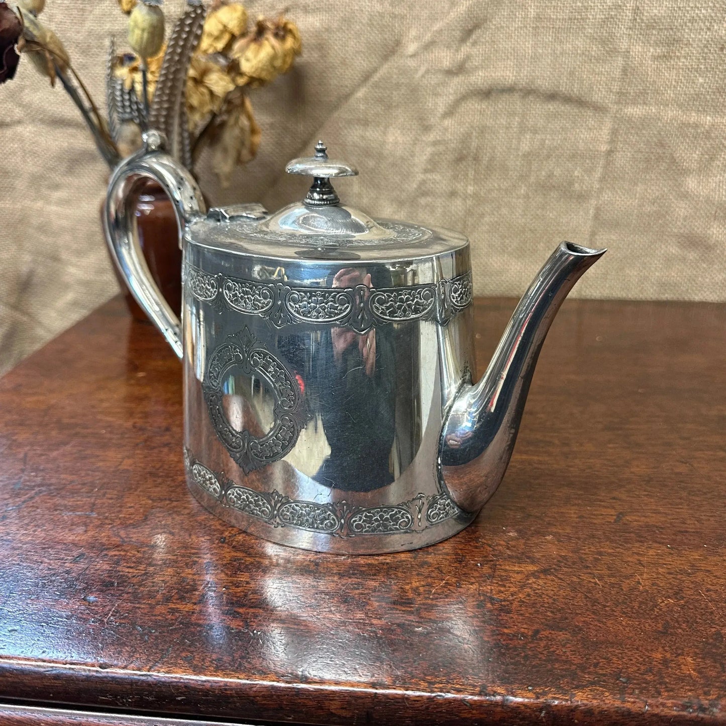 Victorian EPNS Teapot The Blind Mole