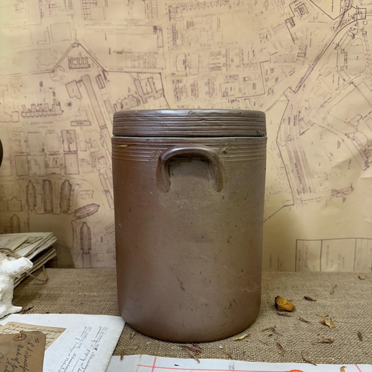 French Stoneware Lidded Salt Glazed Confit - The Blind Mole