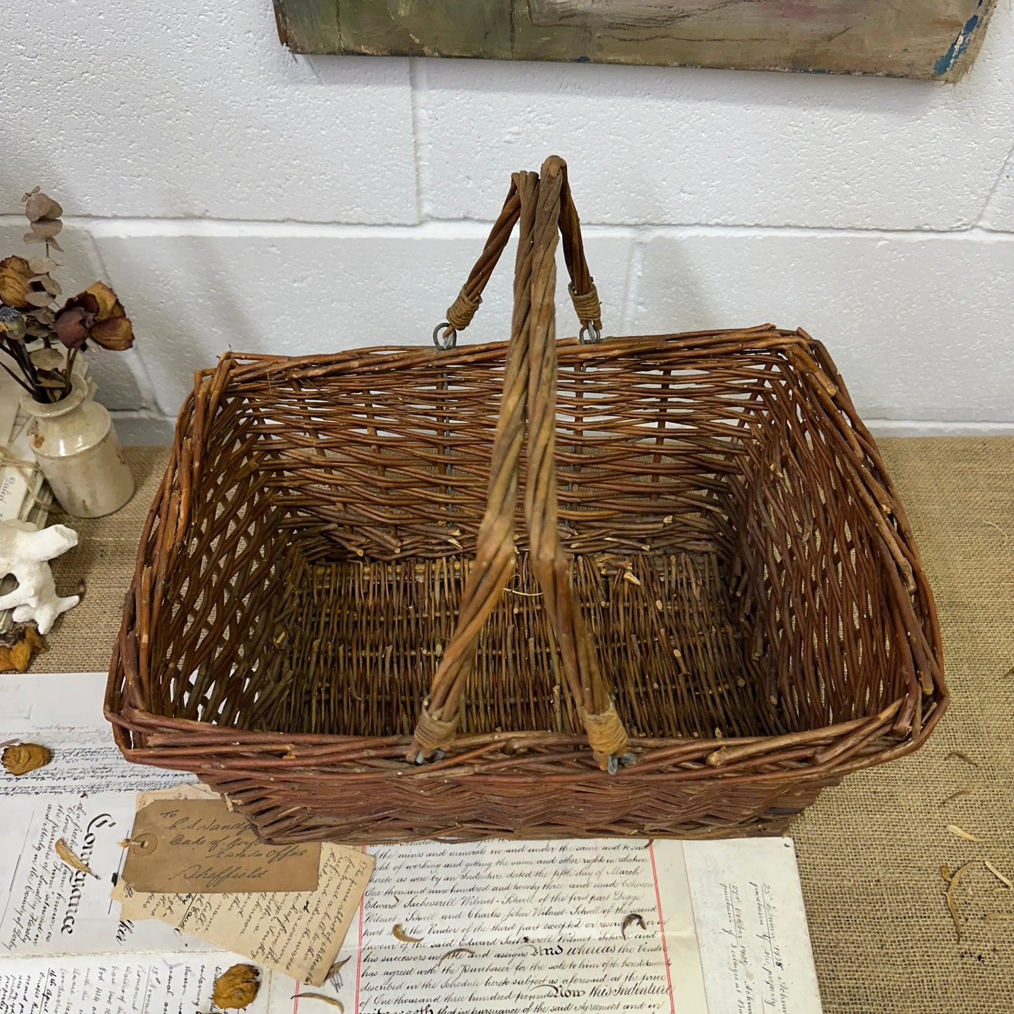Vintage Hand Woven Basket - The Blind Mole
