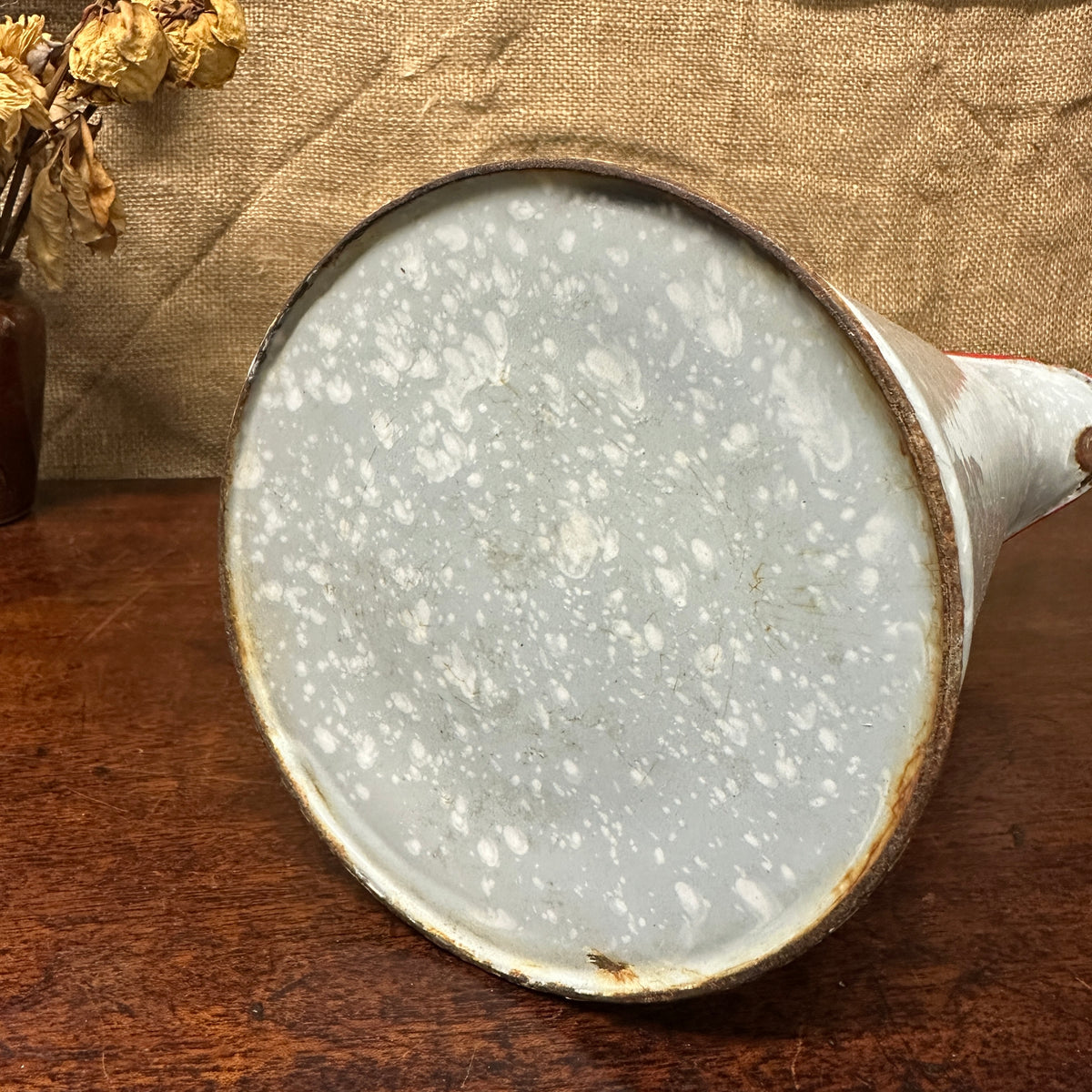 French Grey Mottled Enamel Jug