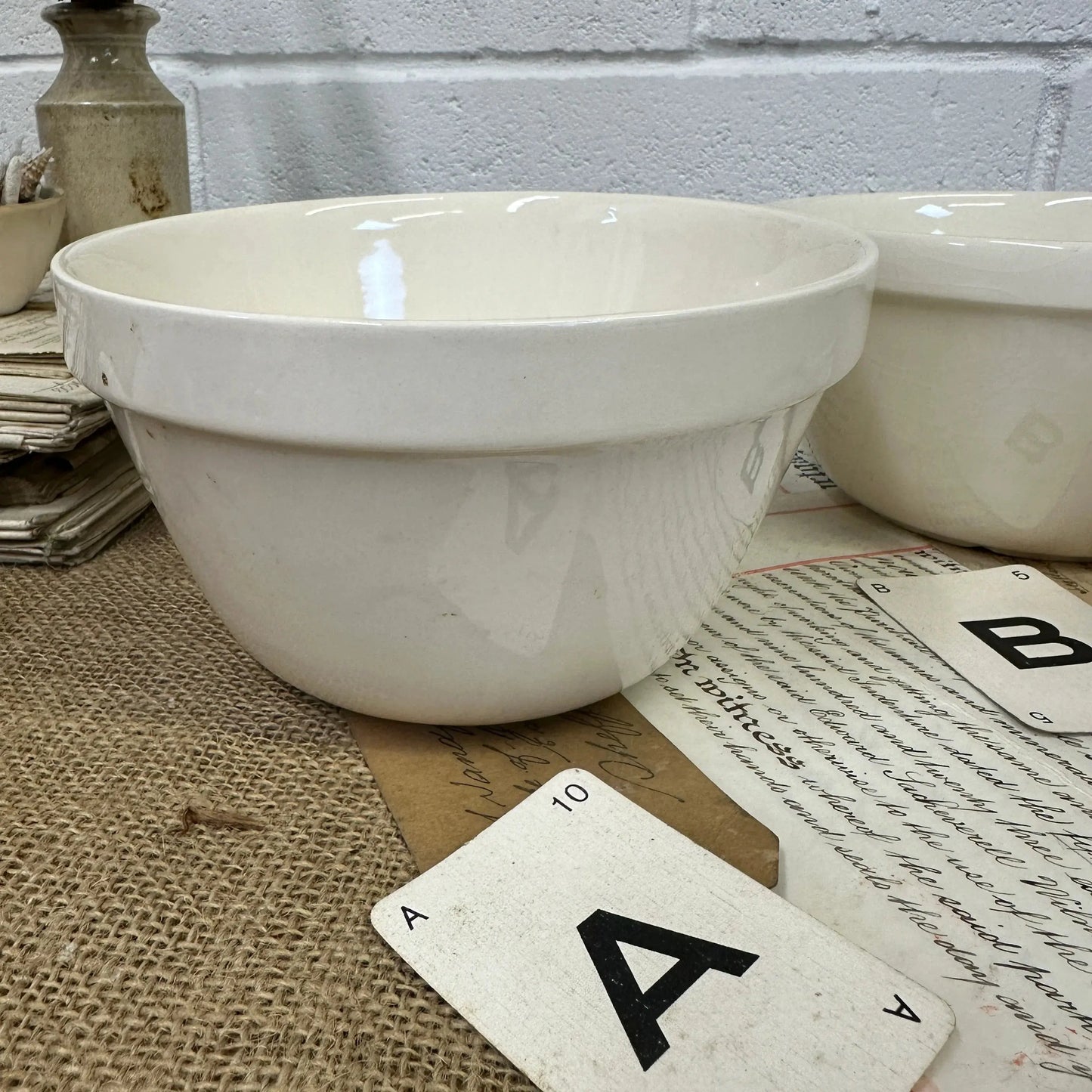 White Ironstone Pudding Dish Bowls - The Blind Mole