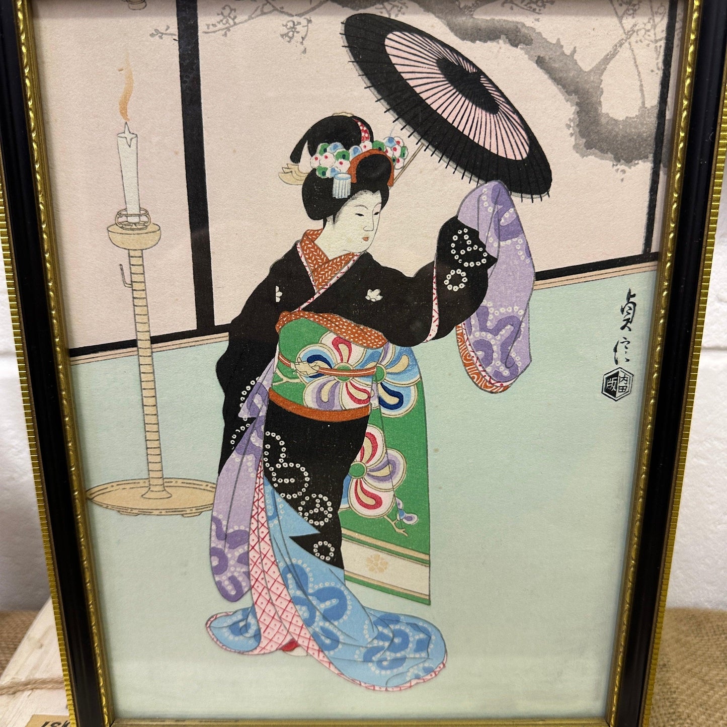 Sadanobu Hasegawa Woodblock Print Japan "Maiko Girl, Dancing" - The Blind Mole