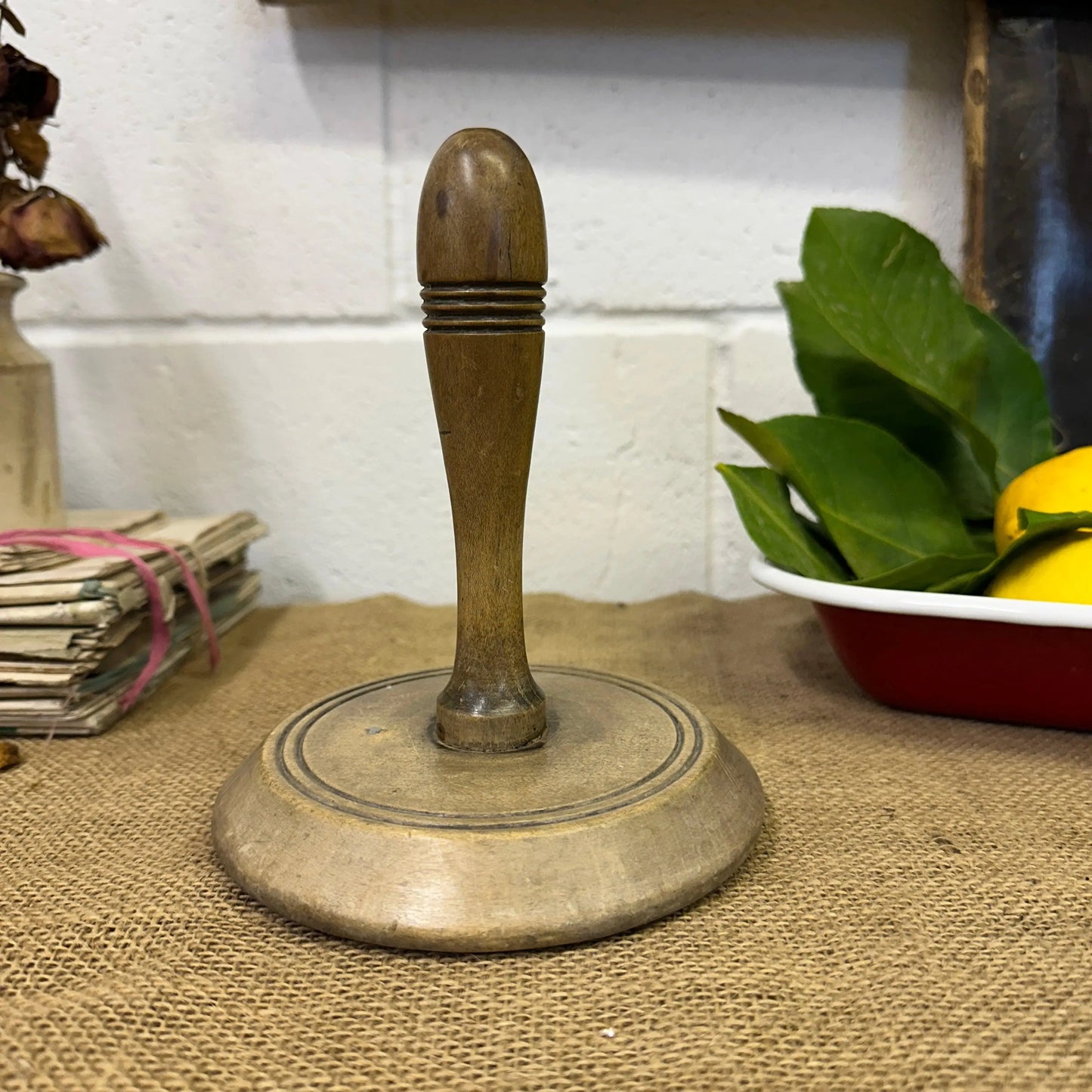 Antique Wooden Butter Worker, Vegetable Press - The Blind Mole