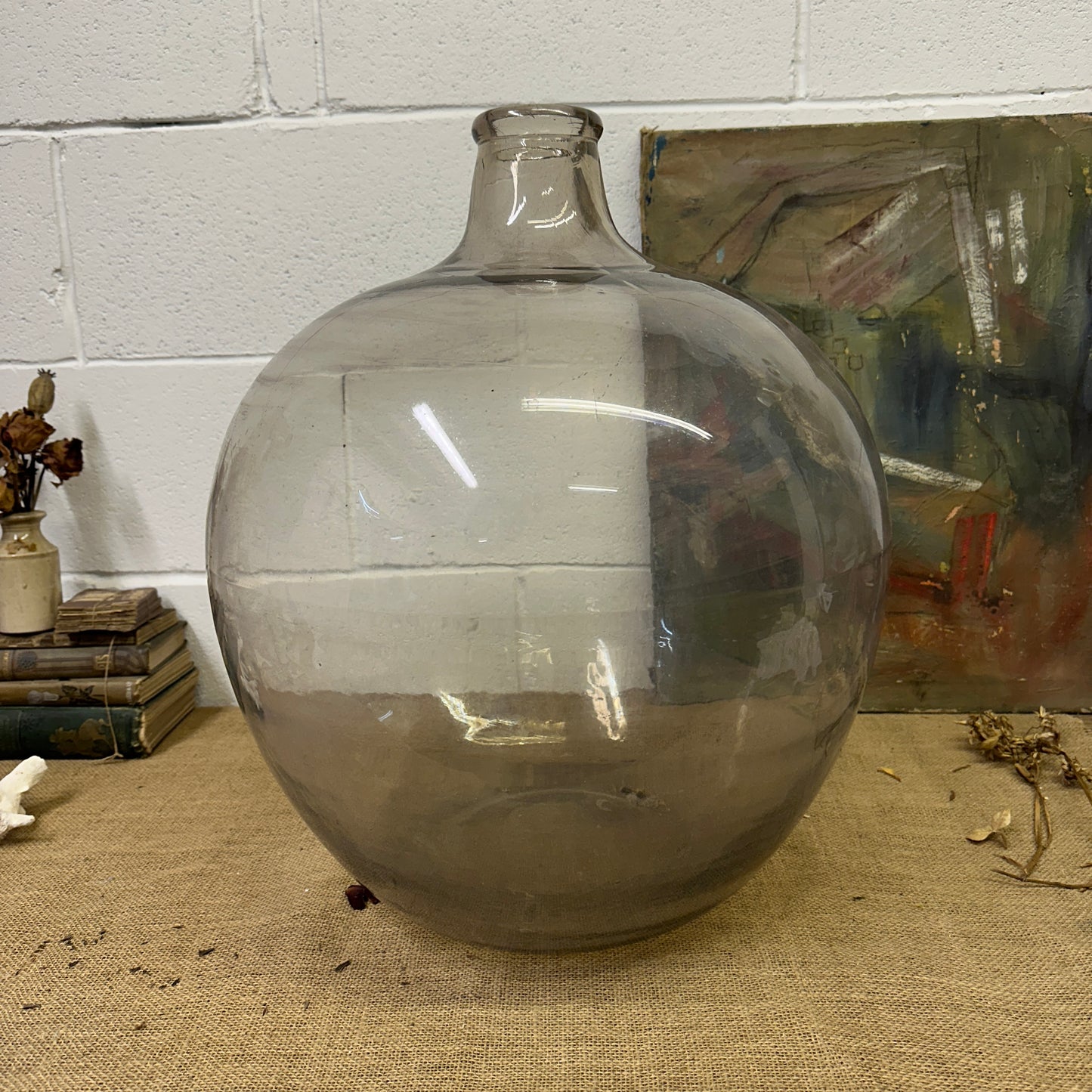Huge Antique Carboy Demijohn Terrarium - The Blind Mole