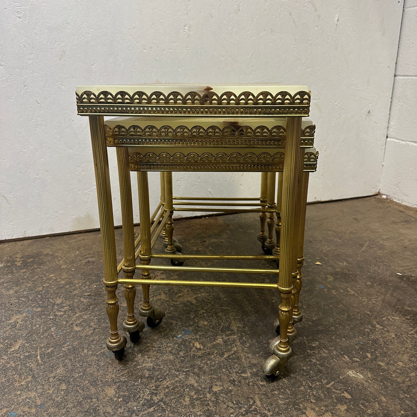 French Onyx & Gold Nest of Tables - The Blind Mole