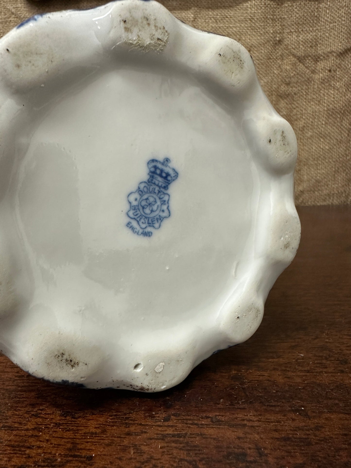 Victorian Transfer-ware Blue Water Jug The Blind Mole