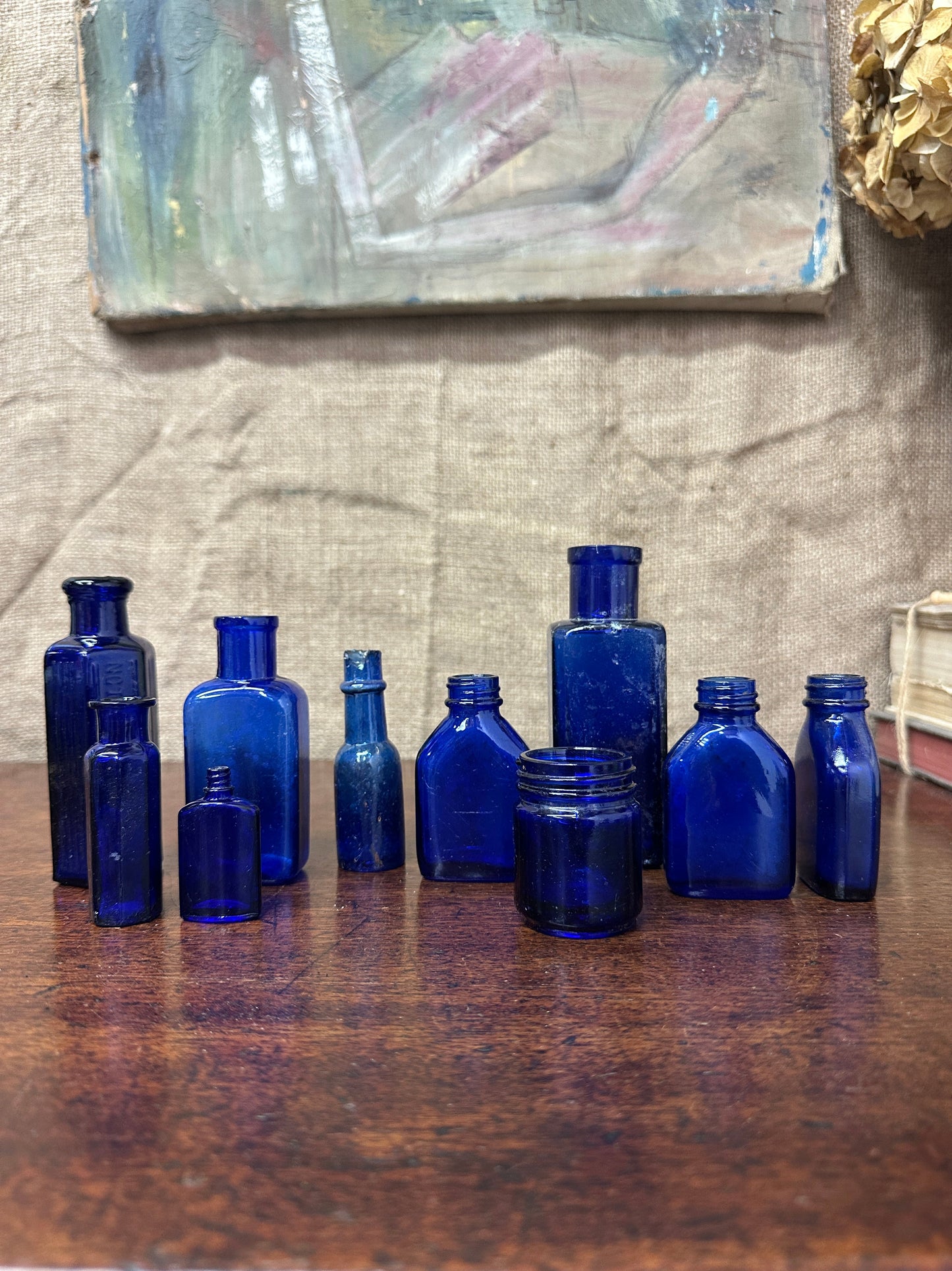 Blue Glass Poison Apothecary Bottles Collection The Blind Mole