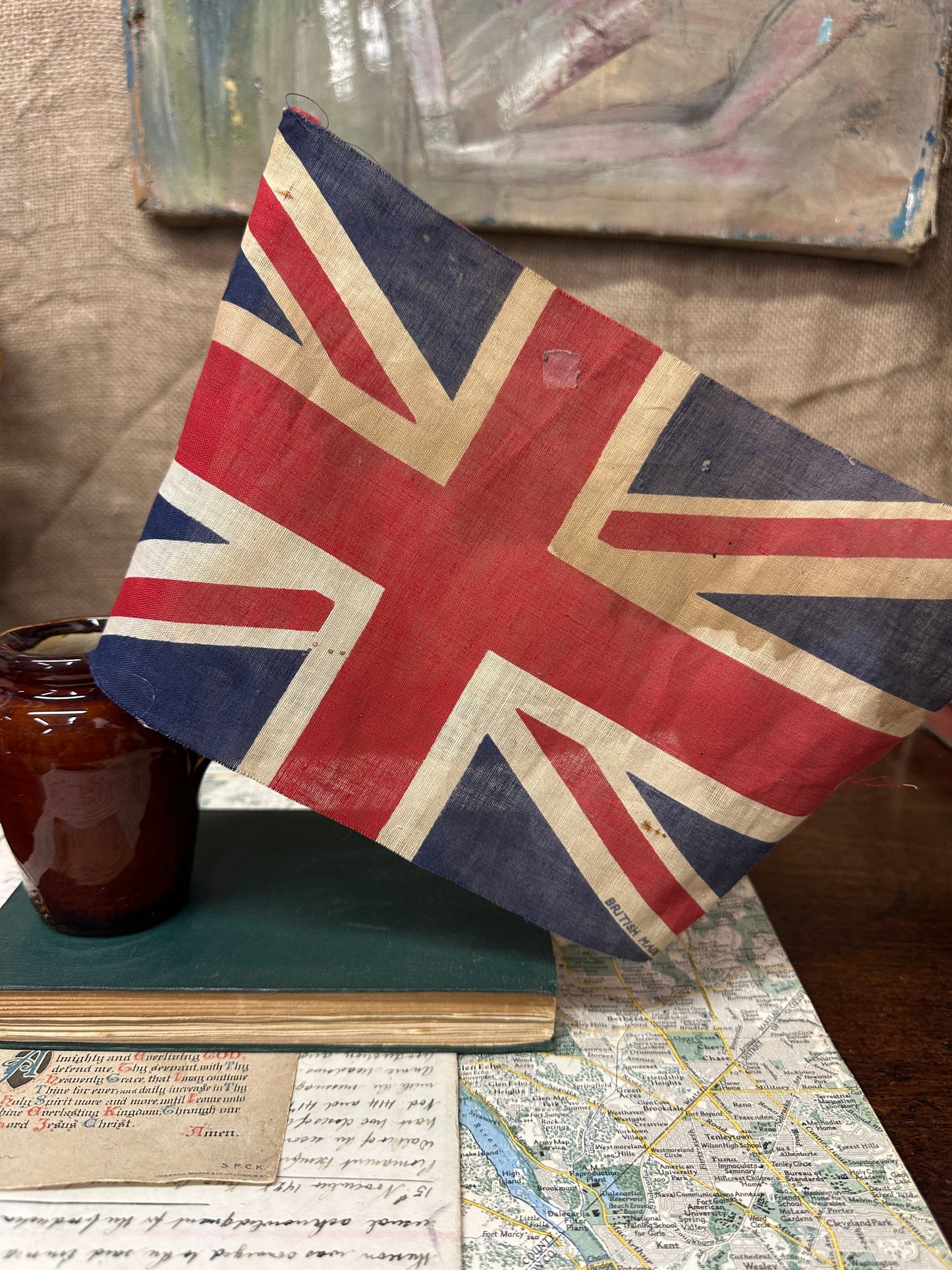 Vintage Small British Flag Union Jack The Blind Mole