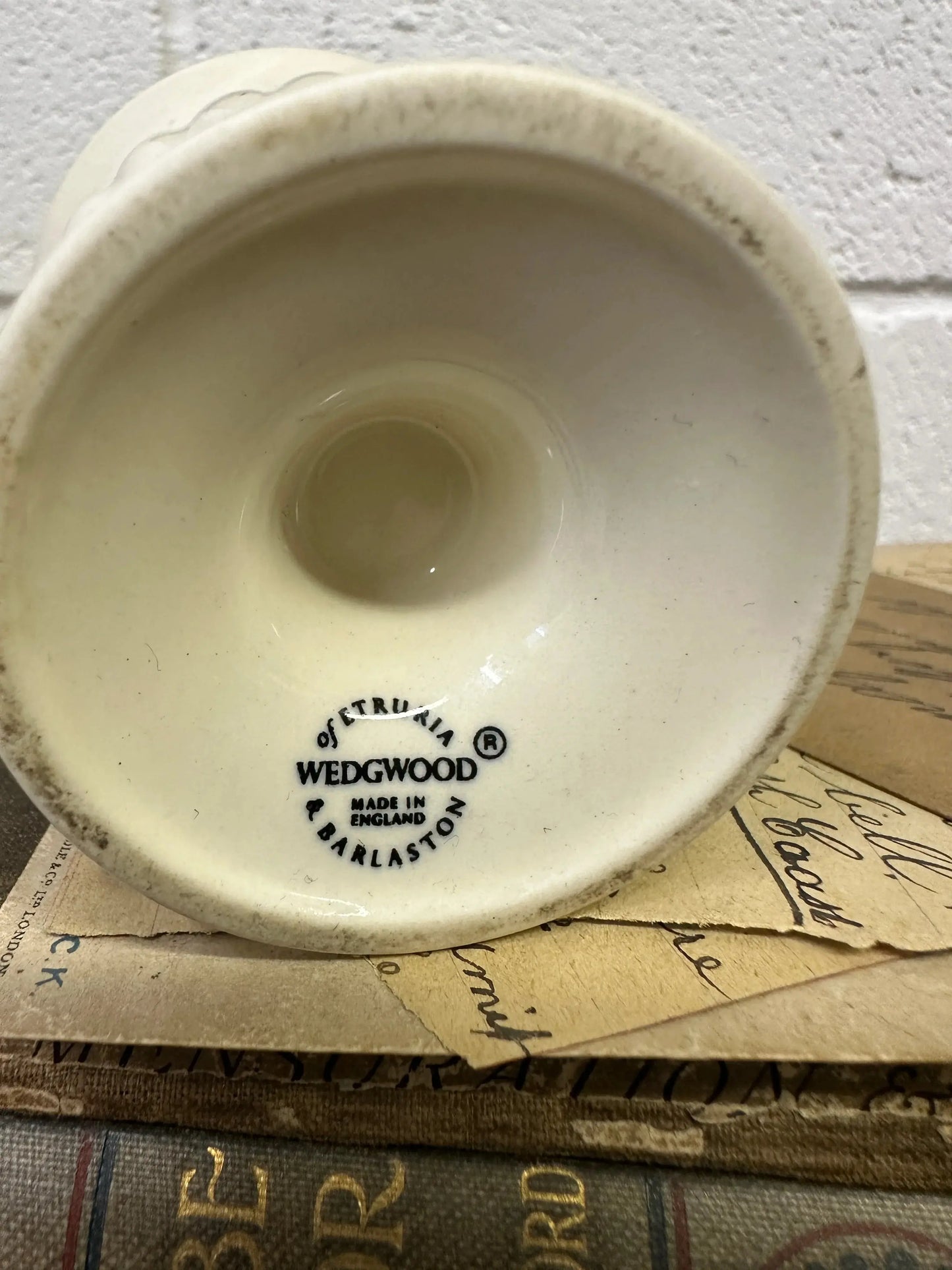 Small White Moonstone Wedgewood Urn - The Blind Mole