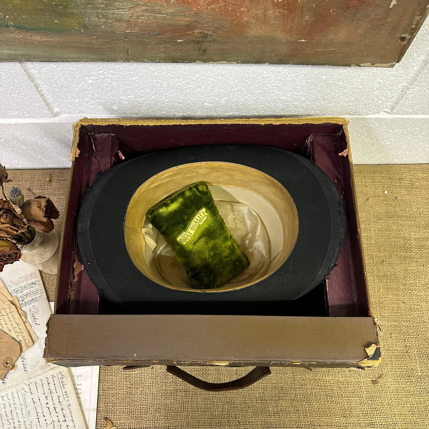 Antique Black Top Hat - The Blind Mole