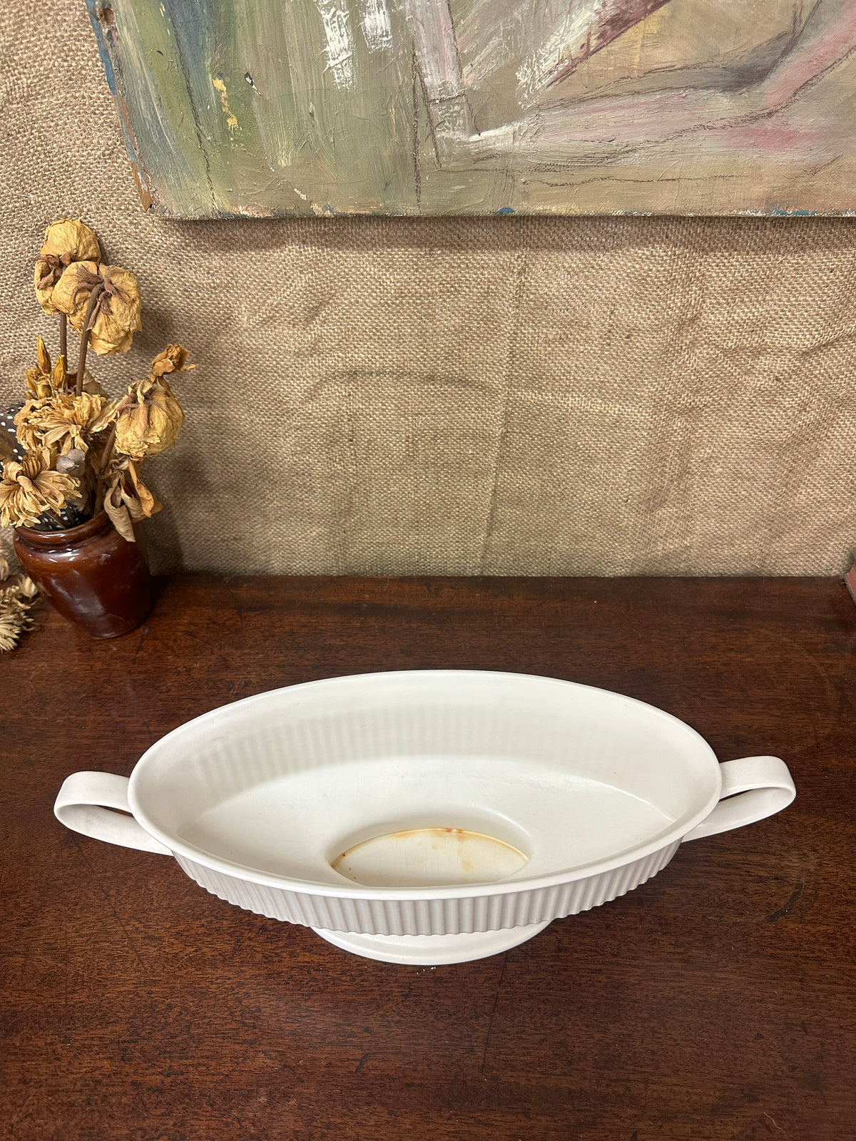 White Hornsea Doric Mantle Vase