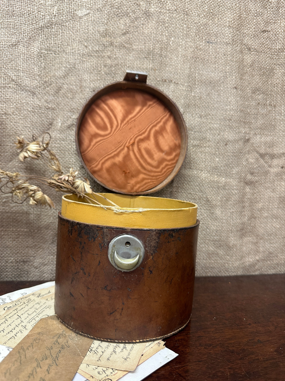Antique Leather Collar Keepsake Box