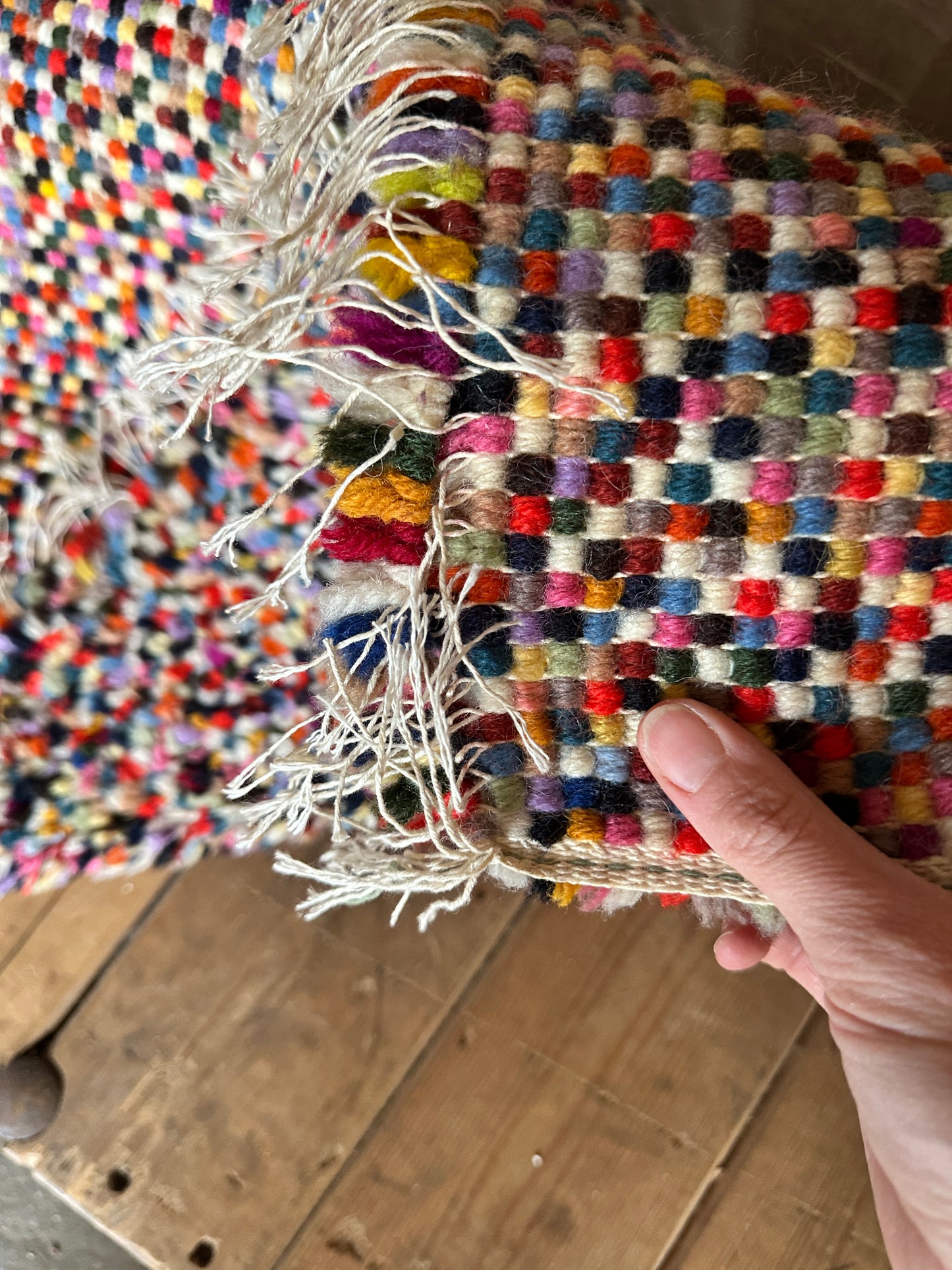 Mid-century Latch Hook Rug Confetti