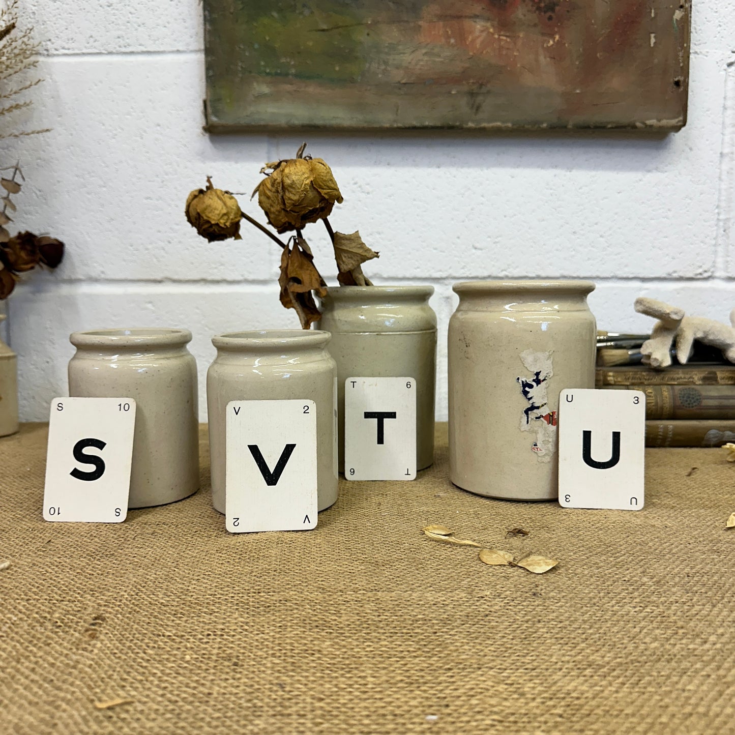 Stoneware Jam Pots, Various