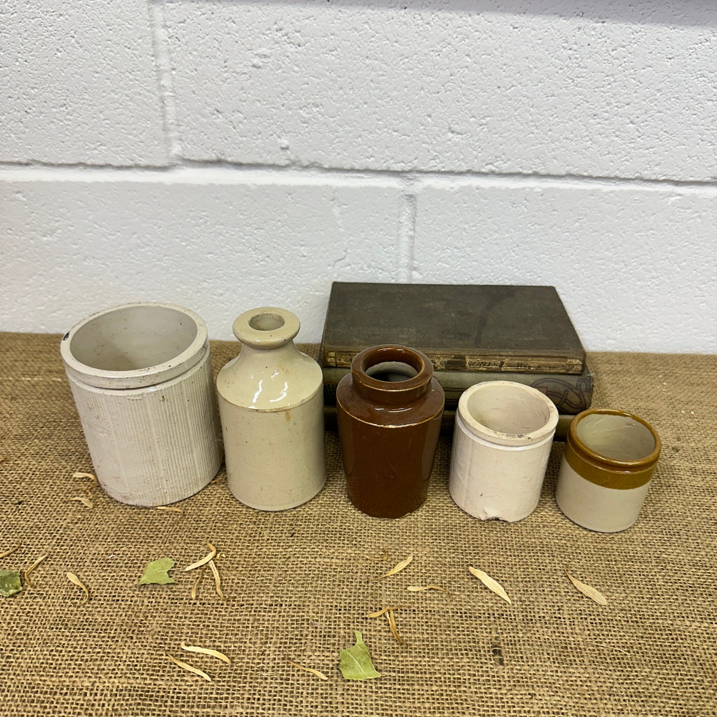 Five Stoneware Bottles