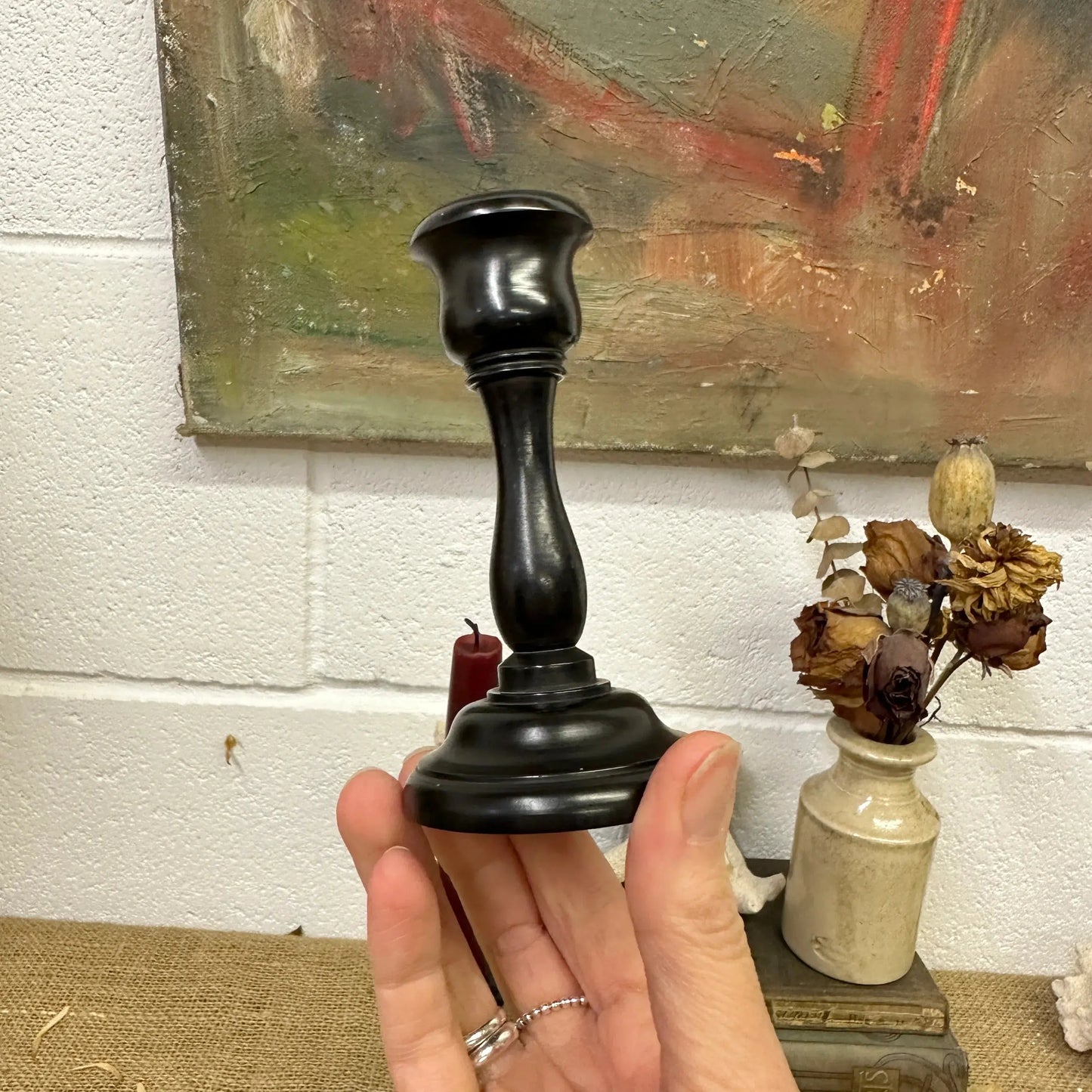 Victorian Ebony Candle Stick - The Blind Mole