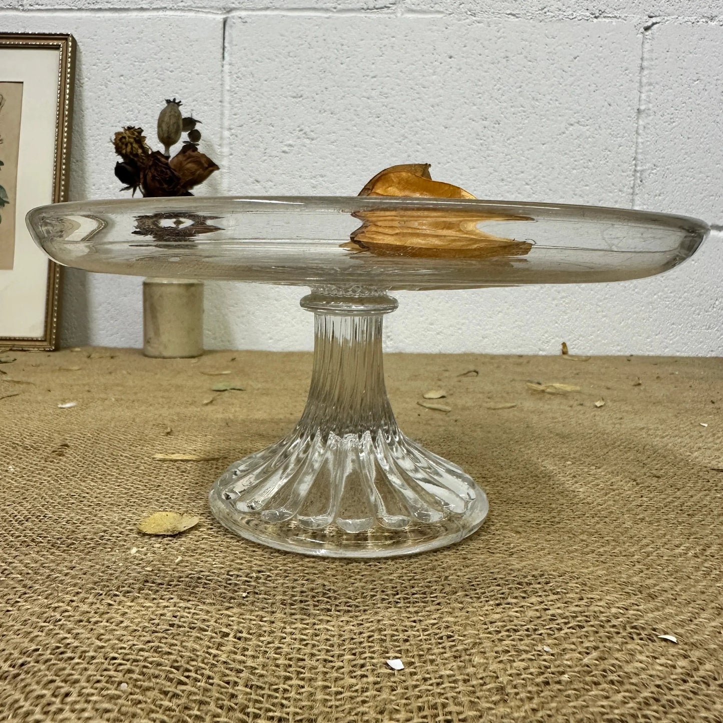 Pressed Glass Cake Stand - The Blind Mole