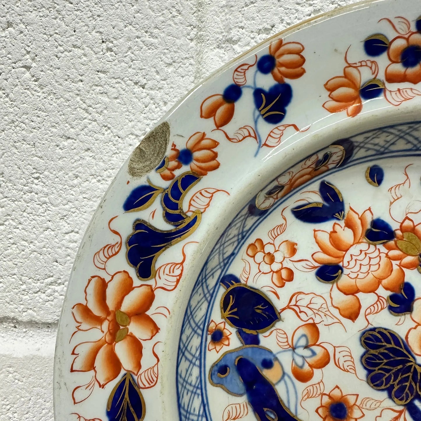 Antique Hand Painted Plate Imari - The Blind Mole