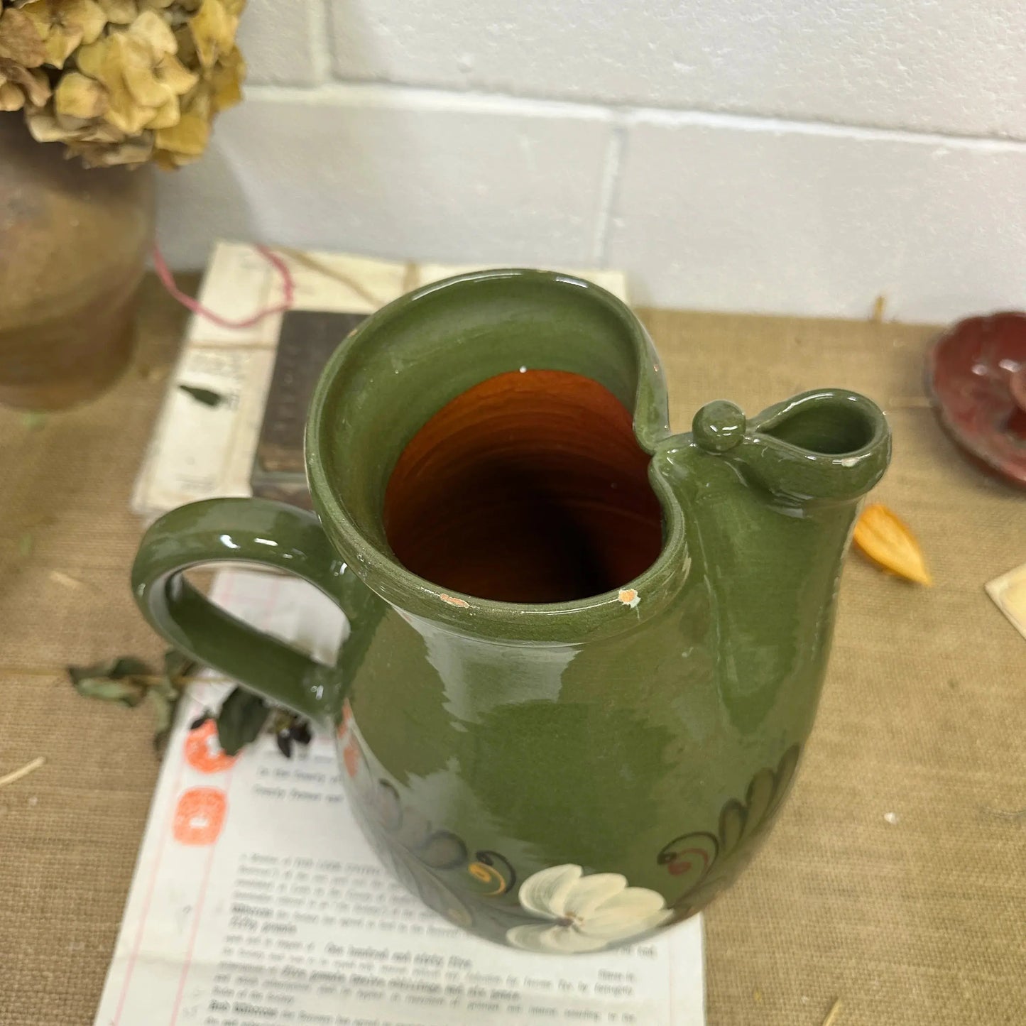 German Terracotta Water Jug Pitcher - The Blind Mole