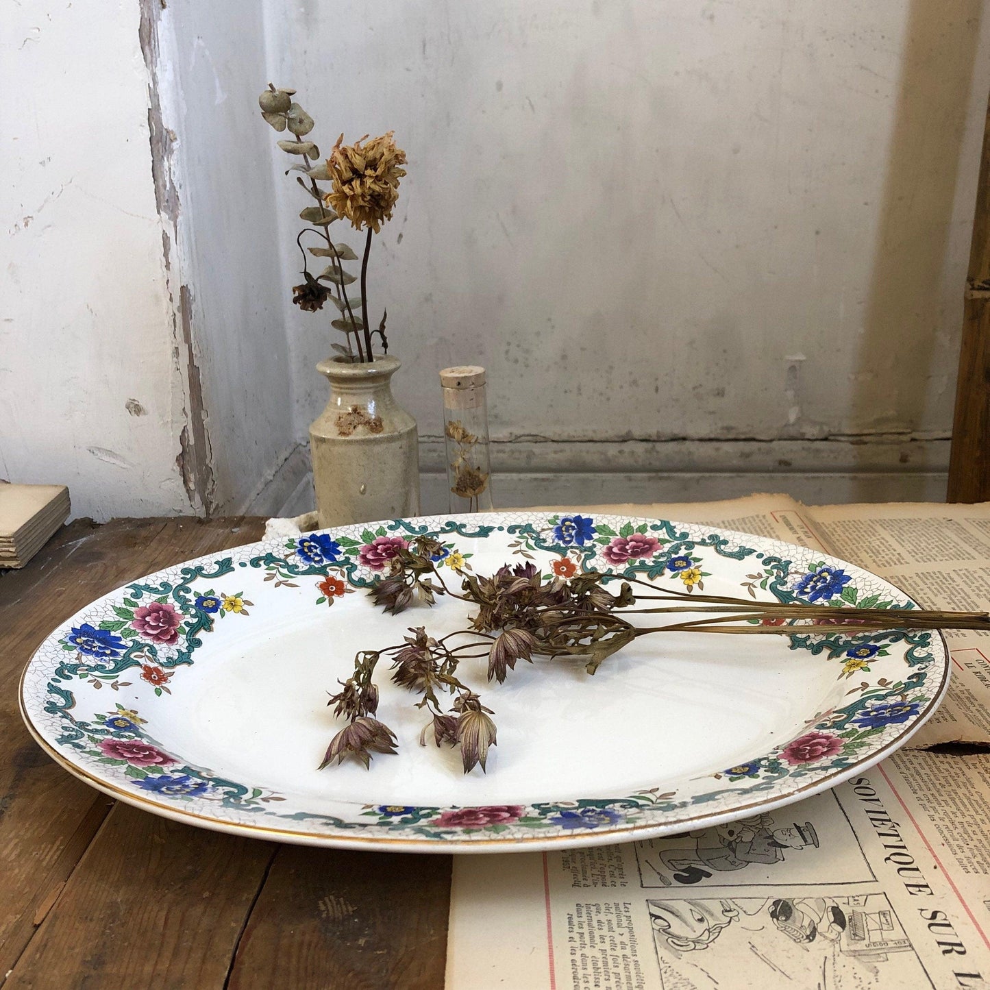Circa 1940's Lord Nelson Serving Floral Serving Platter - The Blind Mole