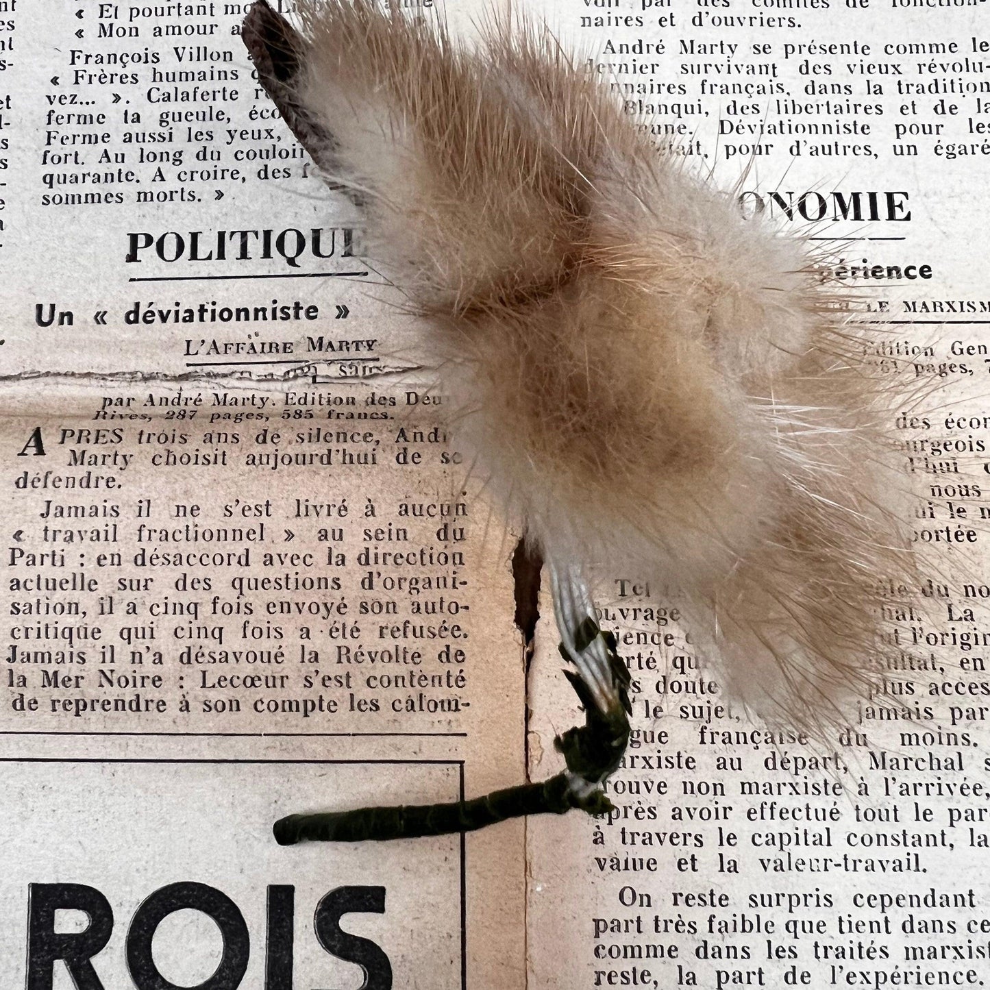 Vintage Blonde Mink Fur Flower Shaped Brooch Corsage - The Blind Mole