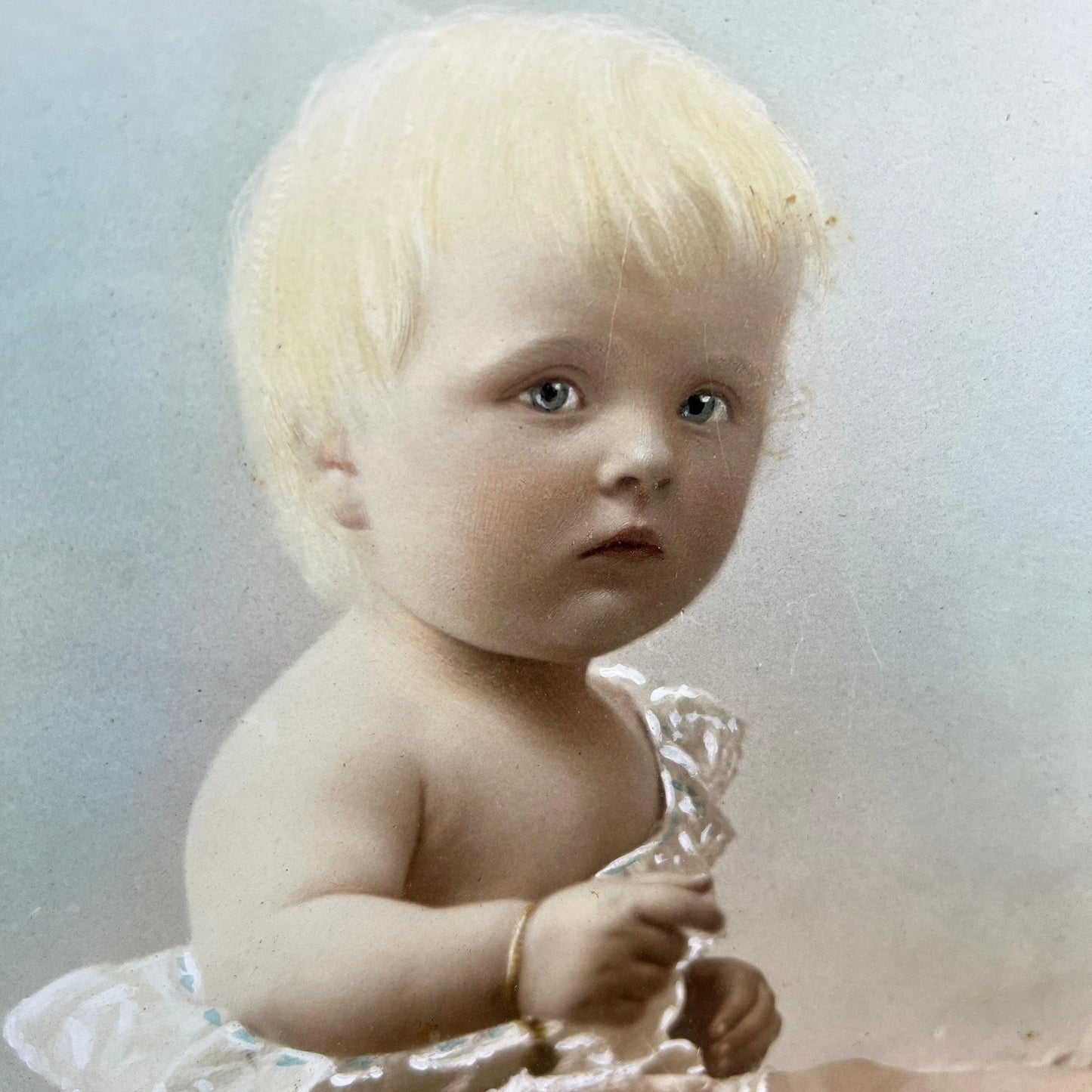 Victorian Portrait Photograph Baby Gold Frame - The Blind Mole