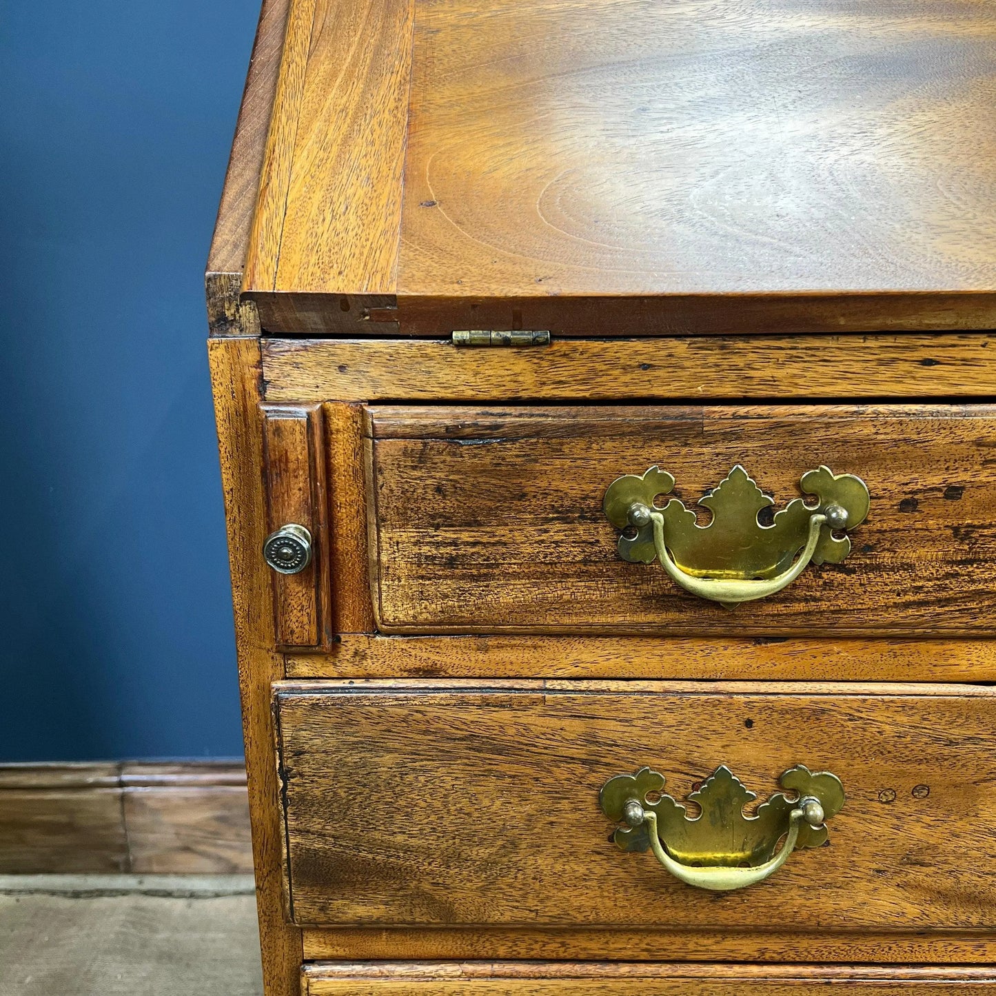 Antique Victorian Bureau - Writing Desk - Fall Front Bureau - The Blind Mole