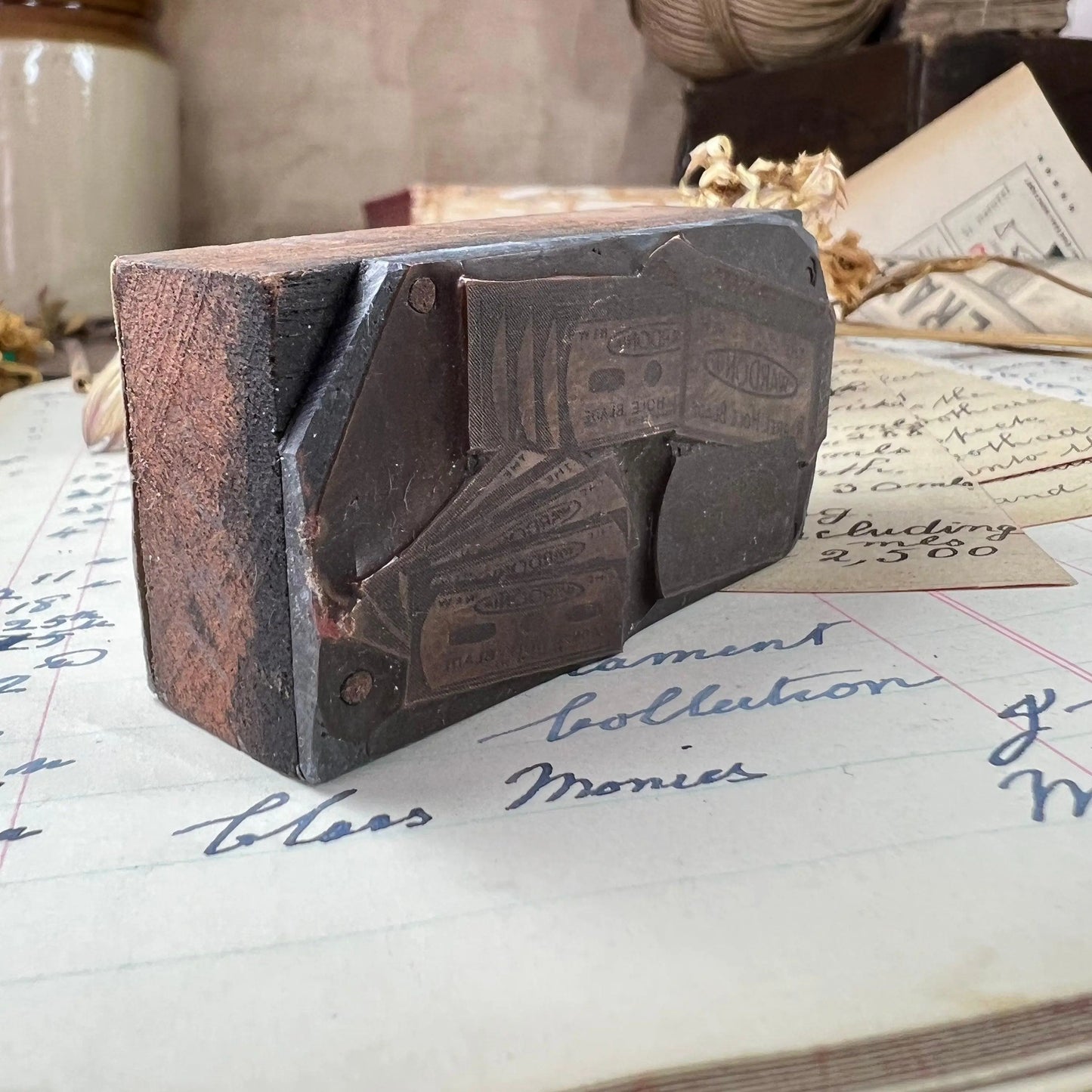 Vintage Rare Thomas Ward Wardonia Sheffield Wooden Printing Block Stamp - The Blind Mole