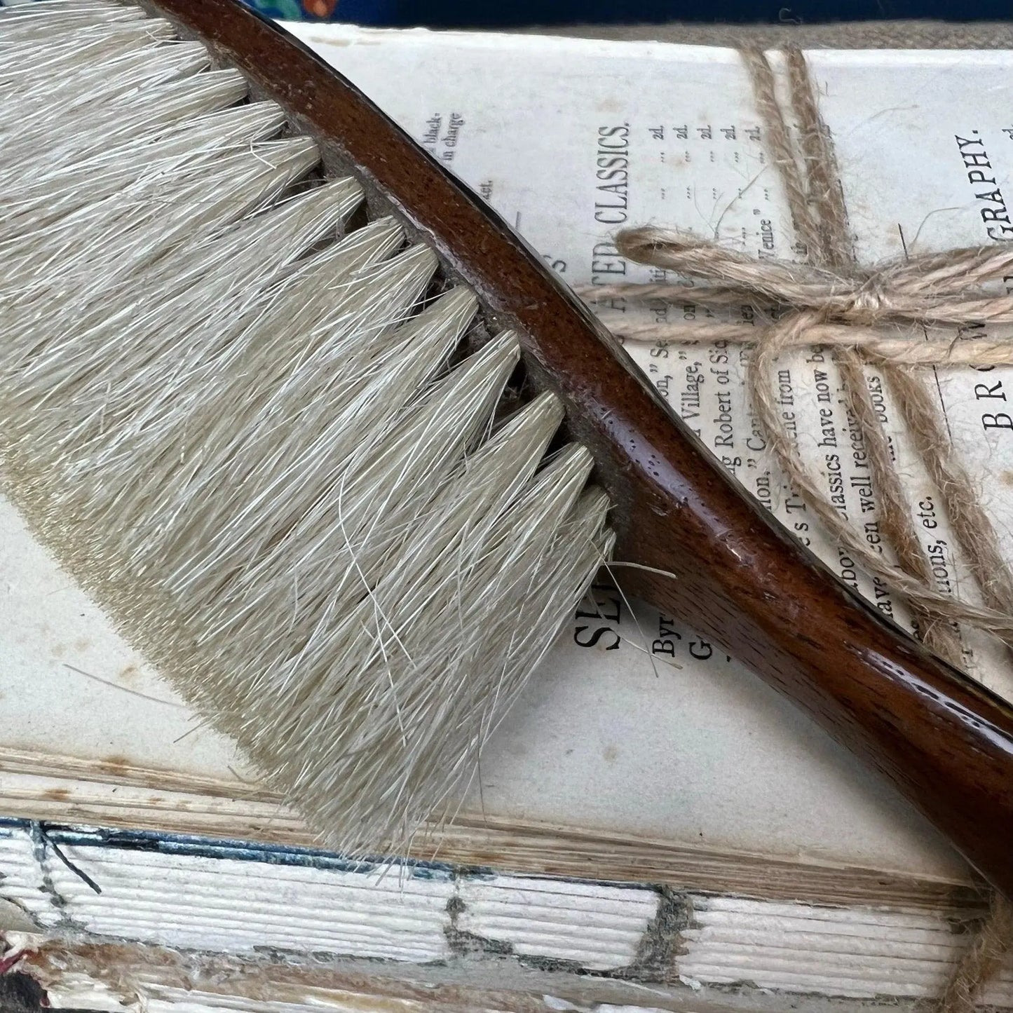 Wooden Antique Pearlized Abalone Shell & Tortoiseshell Grooming Brush - The Blind Mole