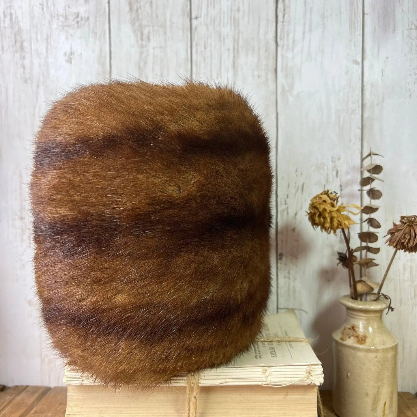 Antique Barrel Mink Hand Muff - The Blind Mole