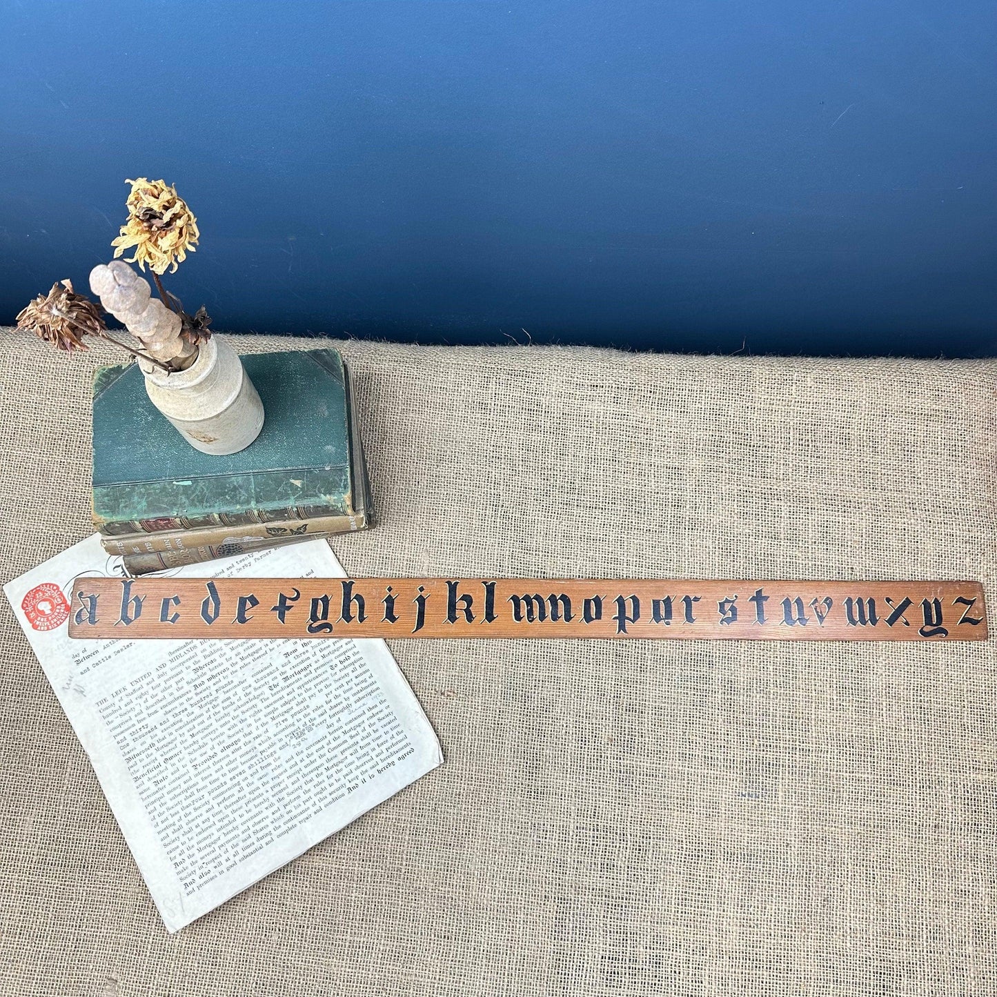 Wooden Vintage Painted Alphabet Sign - The Blind Mole