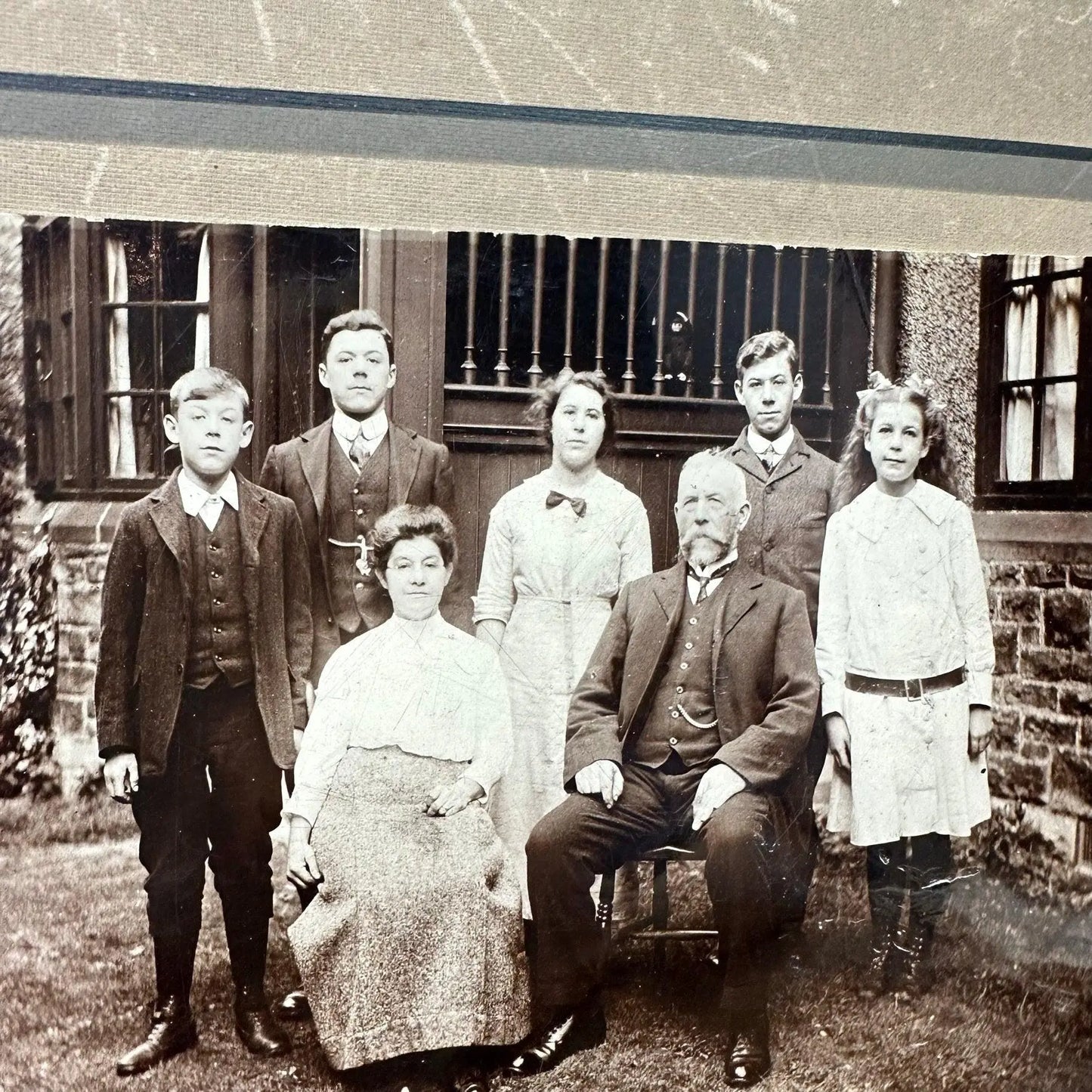 Pair of Victorian Black & White Portrait, Family Photographs - The Blind Mole