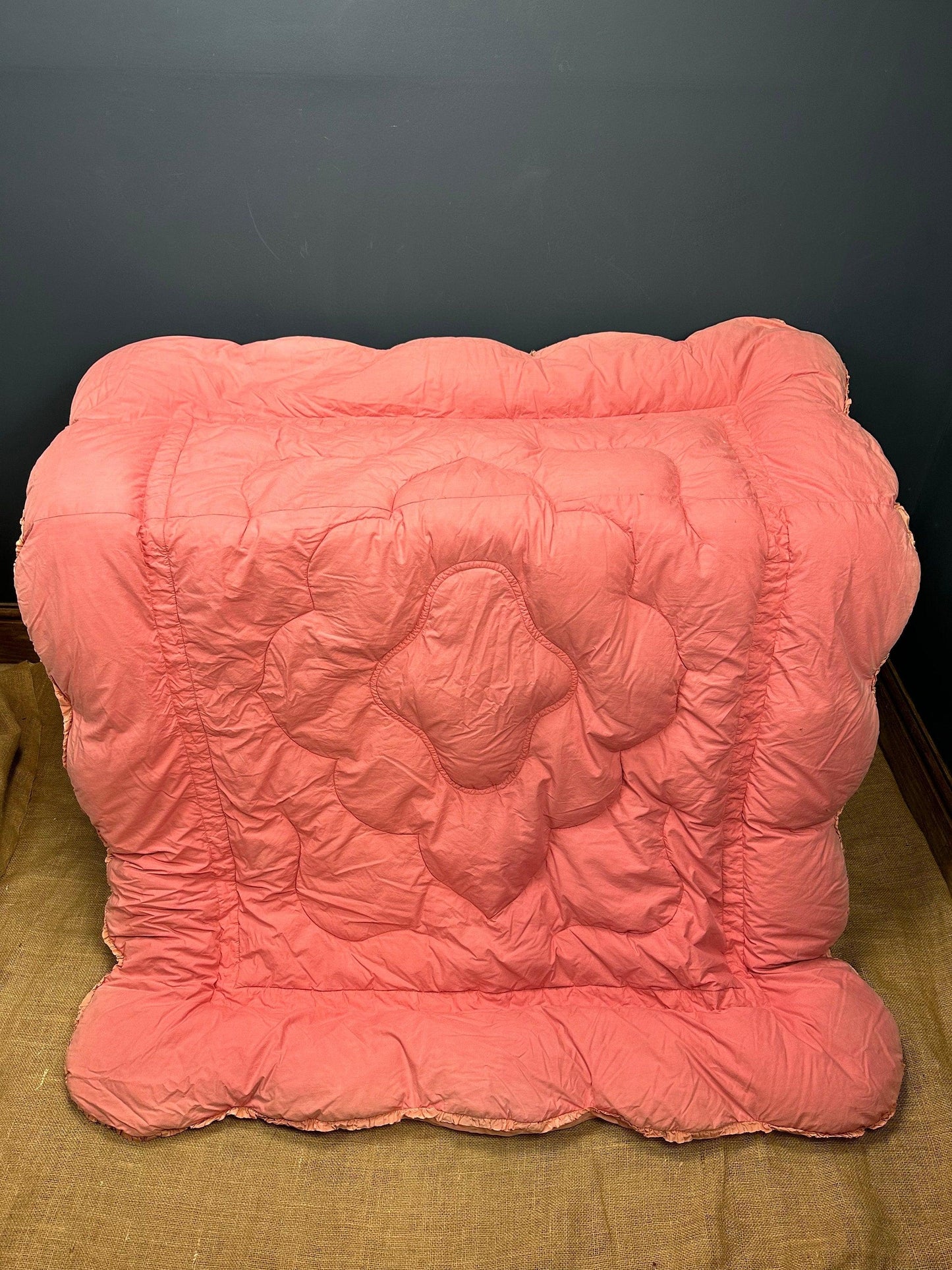 Antique Silk Blush Pink Single Eiderdown Feather Quilt - The Blind Mole