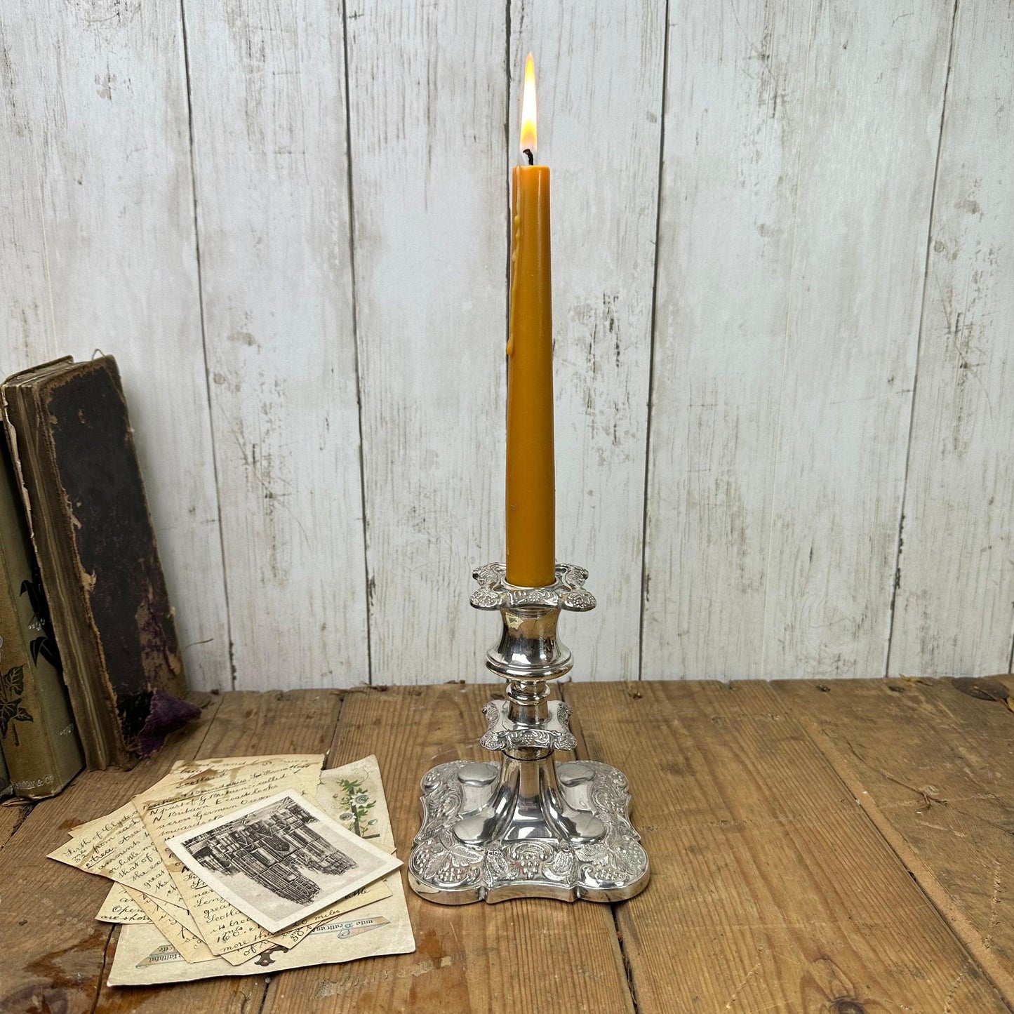 Beautiful Silver Plated Short Candlestick - The Blind Mole