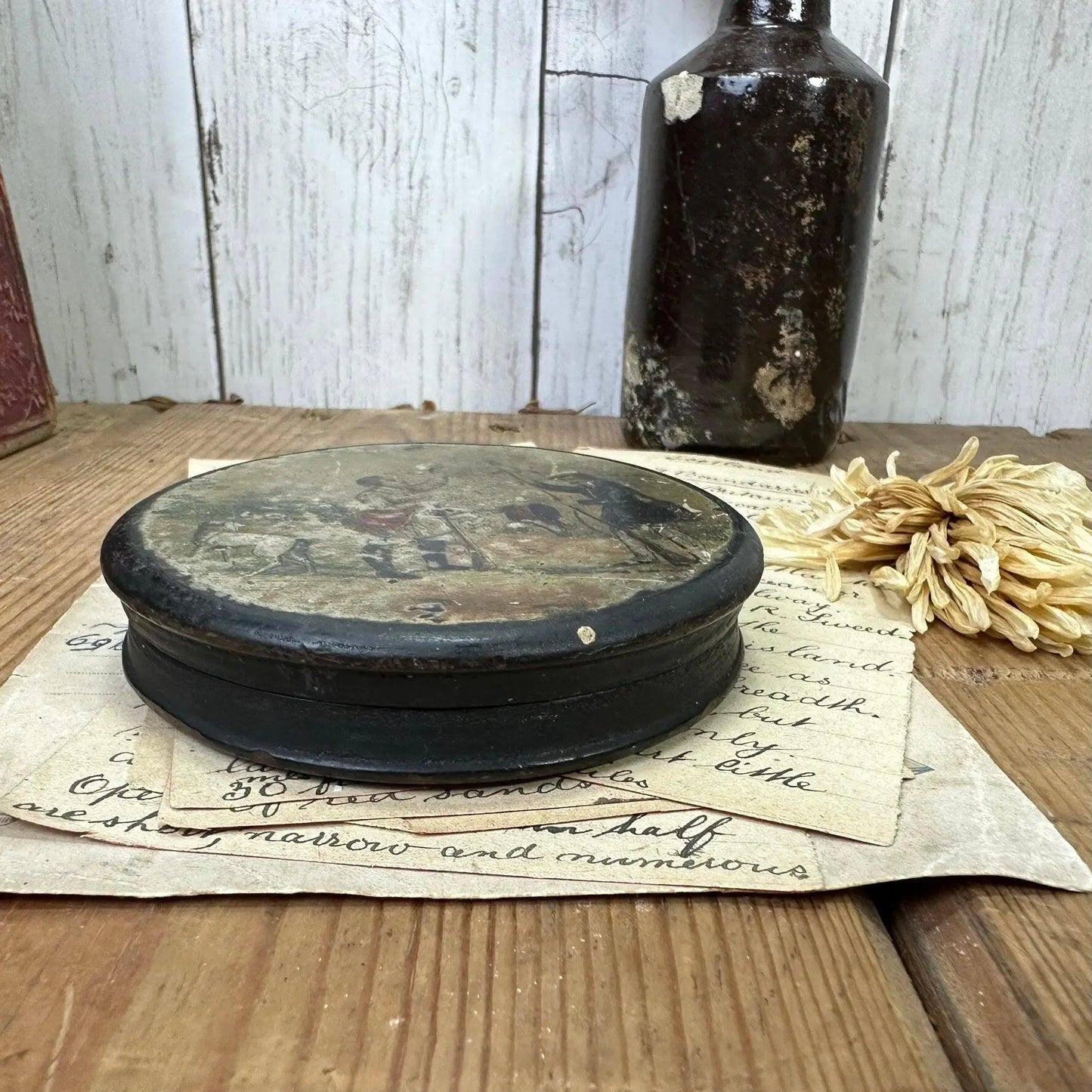 Victorian Black Ebony Trinket Lidded Pot - The Blind Mole