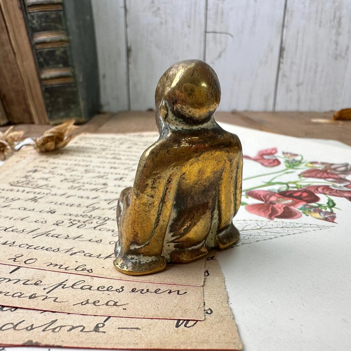Mid Century Brass Seated Buddha Figure - The Blind Mole